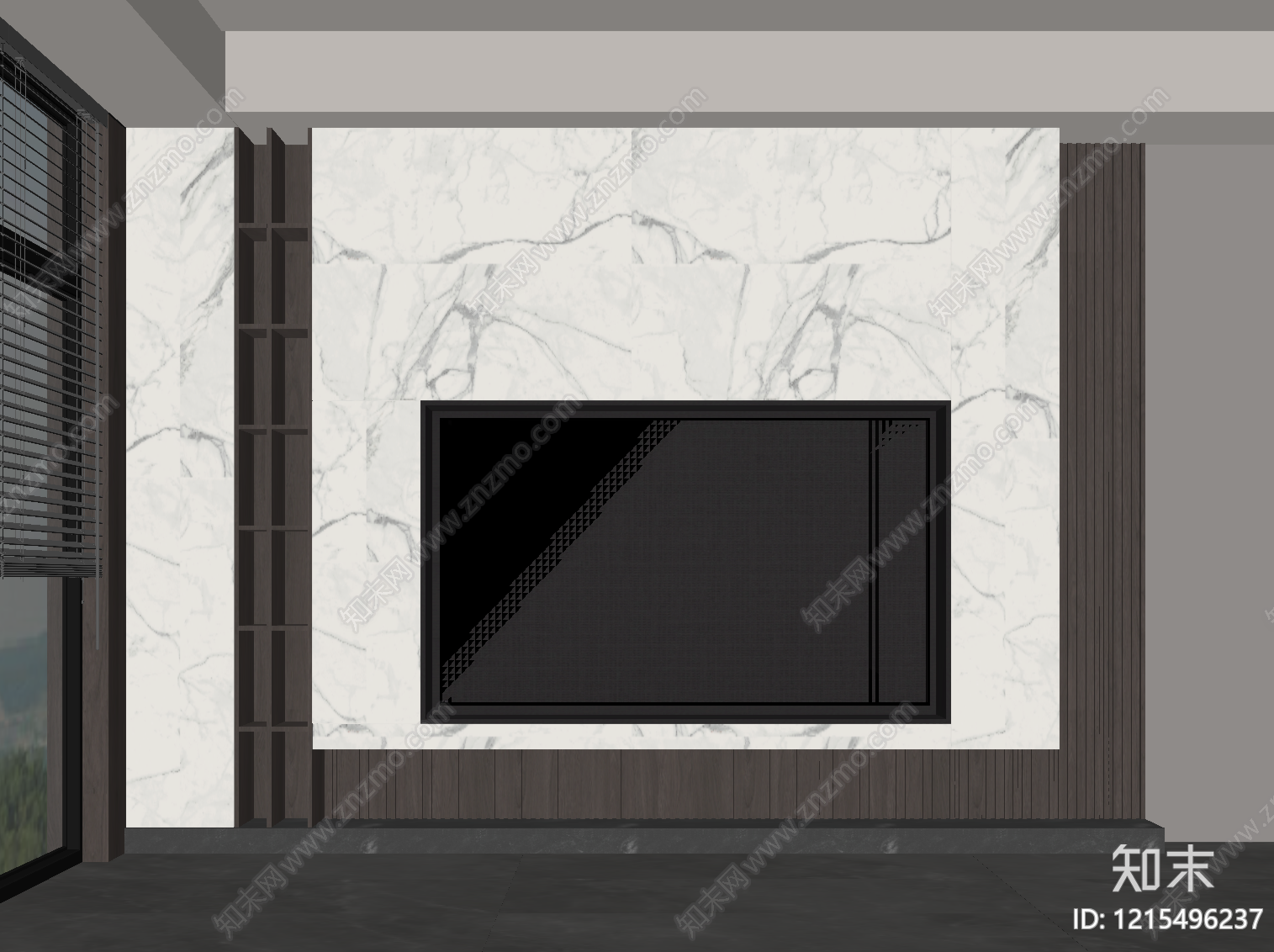 现代简约背景墙SU模型下载【ID:1215496237】