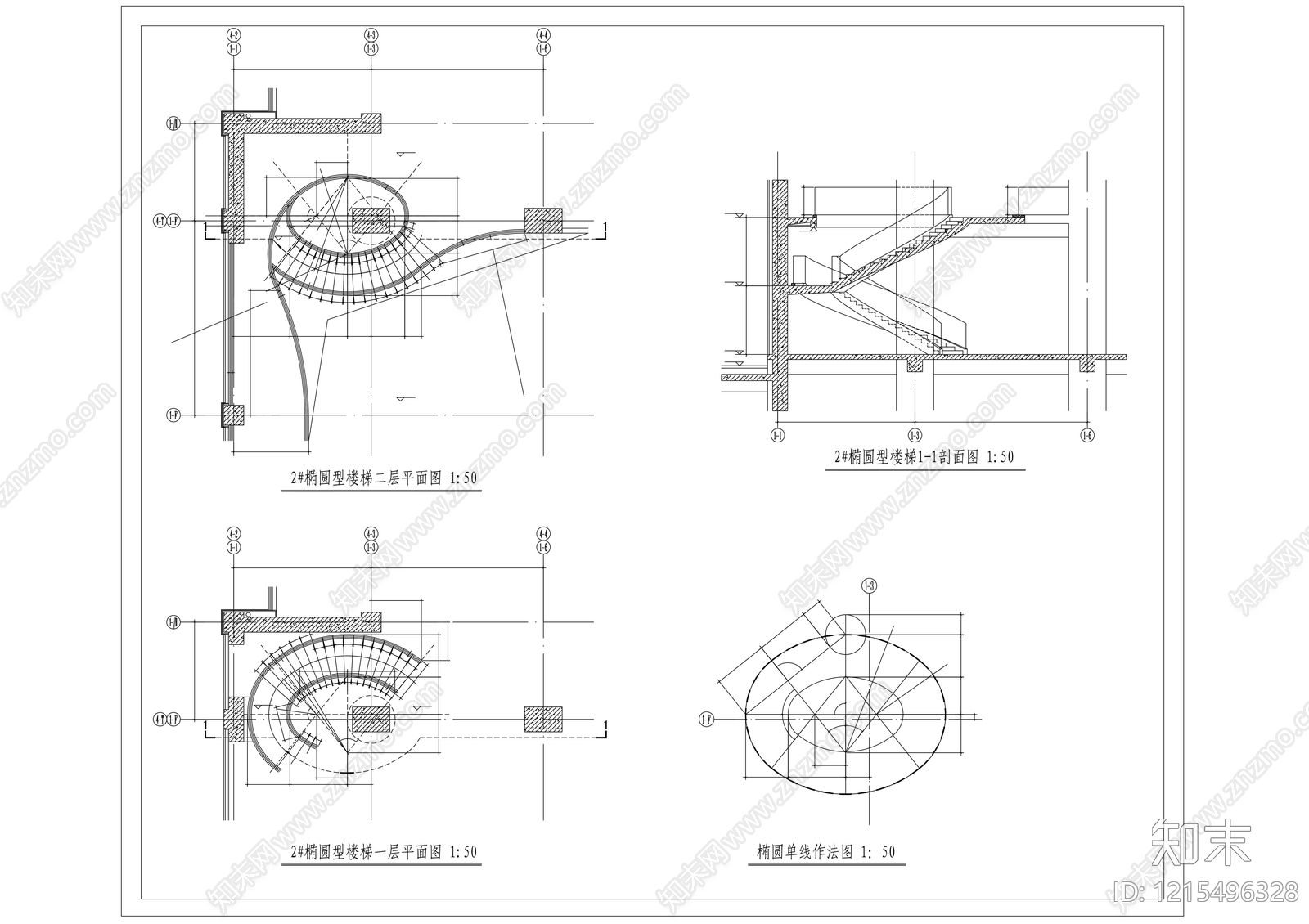 室内楼梯施工图下载【ID:1215496328】