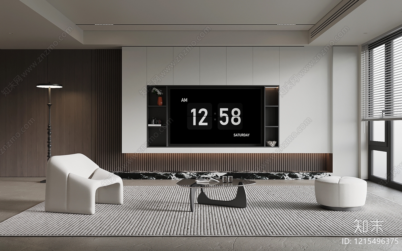 极简家居客厅3D模型下载【ID:1215496375】