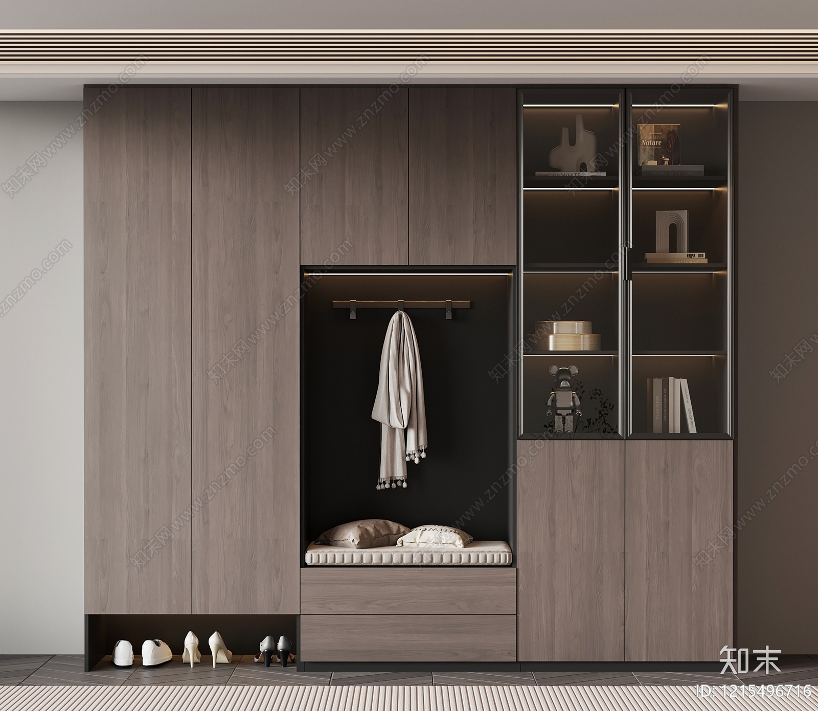 现代简约储物柜3D模型下载【ID:1215496716】