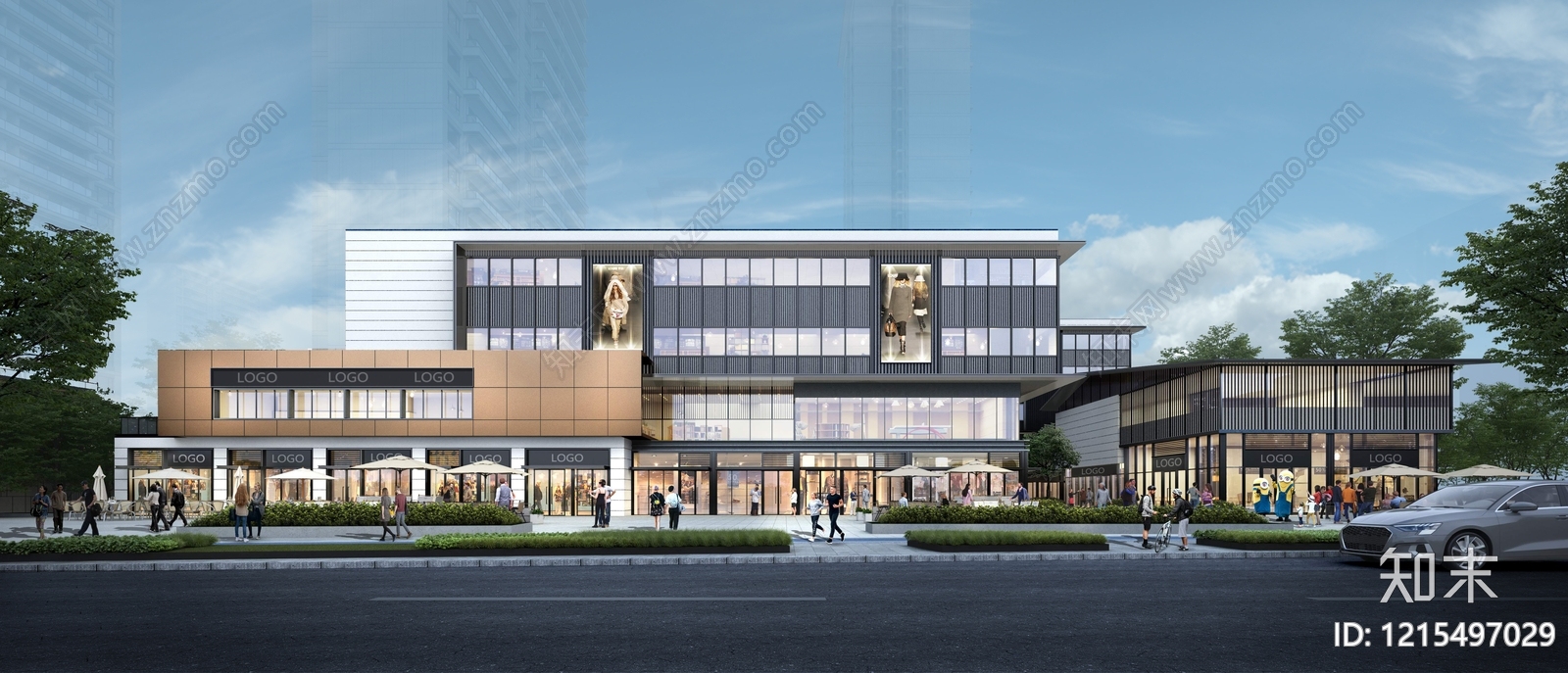 现代商业街SU模型下载【ID:1215497029】