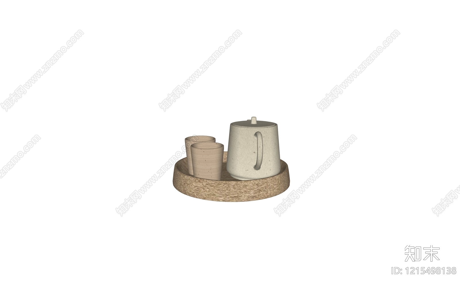 侘寂茶具SU模型下载【ID:1215498138】