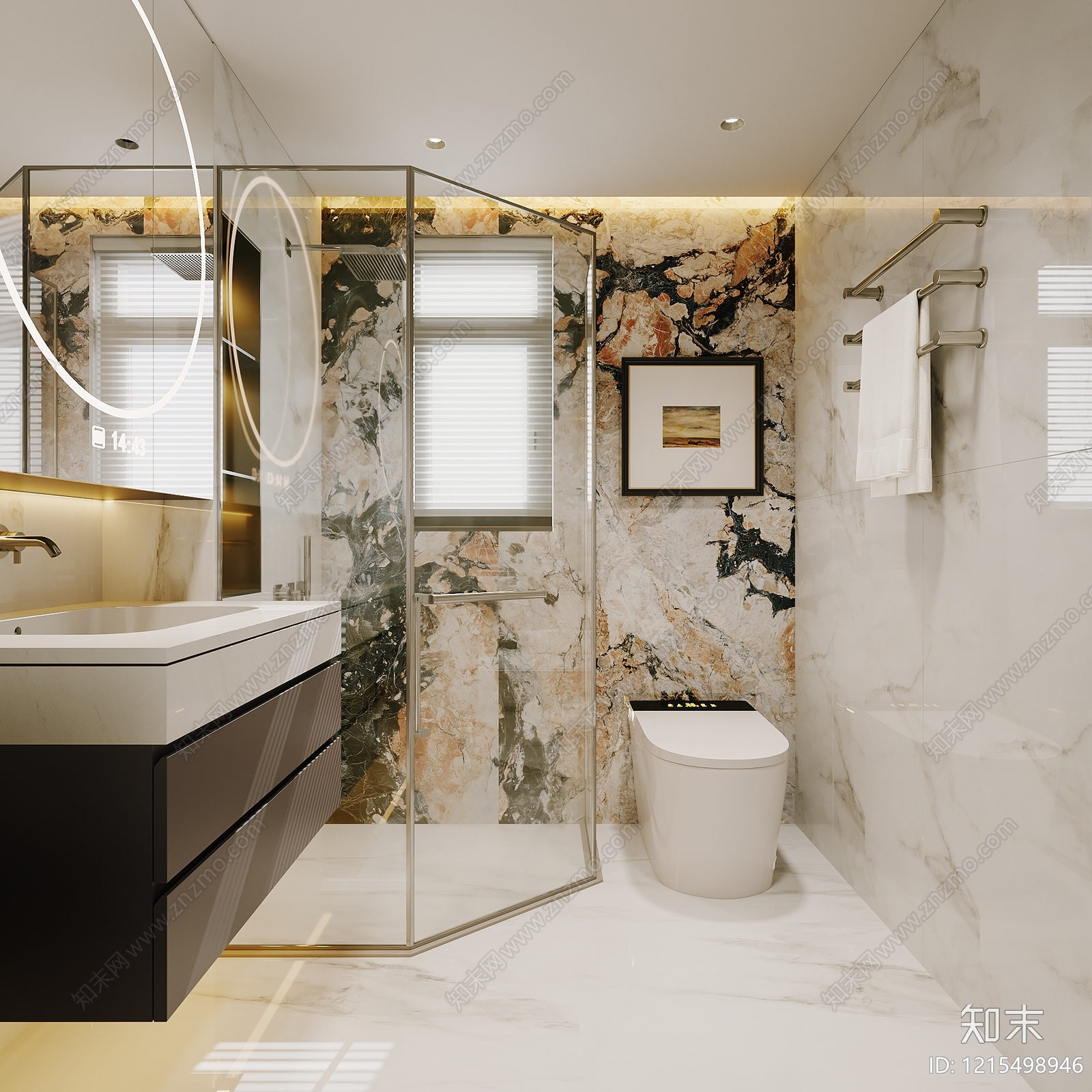 现代轻奢卫生间3D模型下载【ID:1215498946】