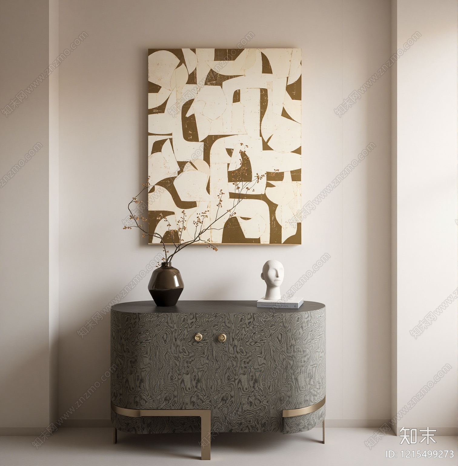 现代轻奢玄关柜SU模型下载【ID:1215499273】