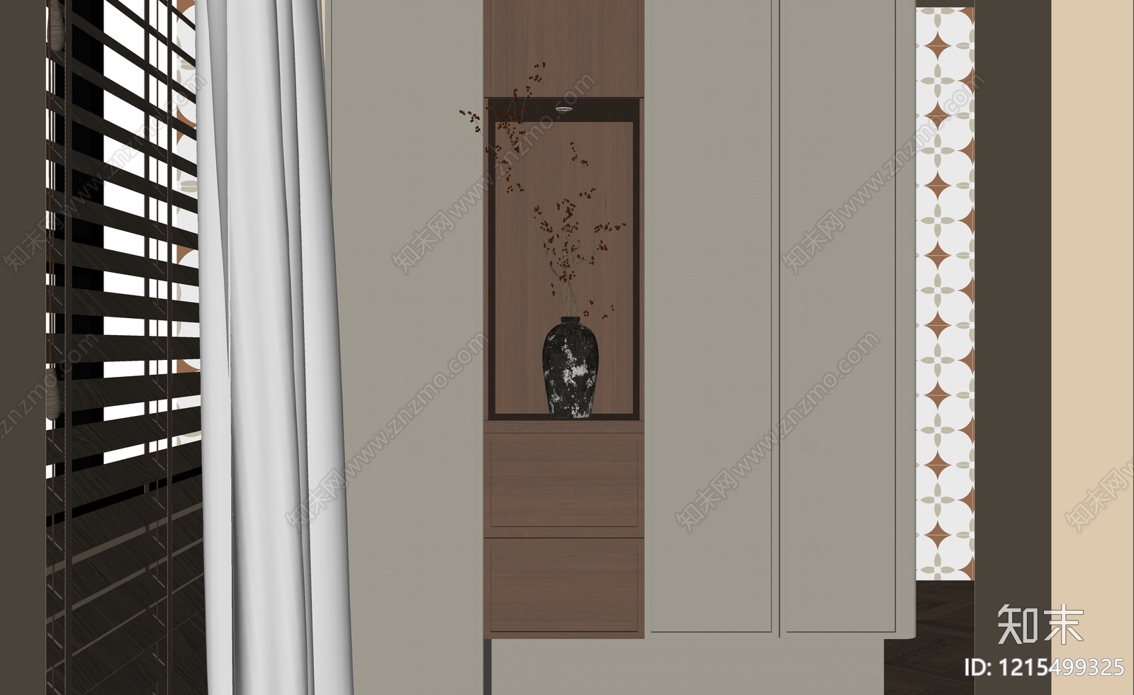 新中式玄关SU模型下载【ID:1215499325】