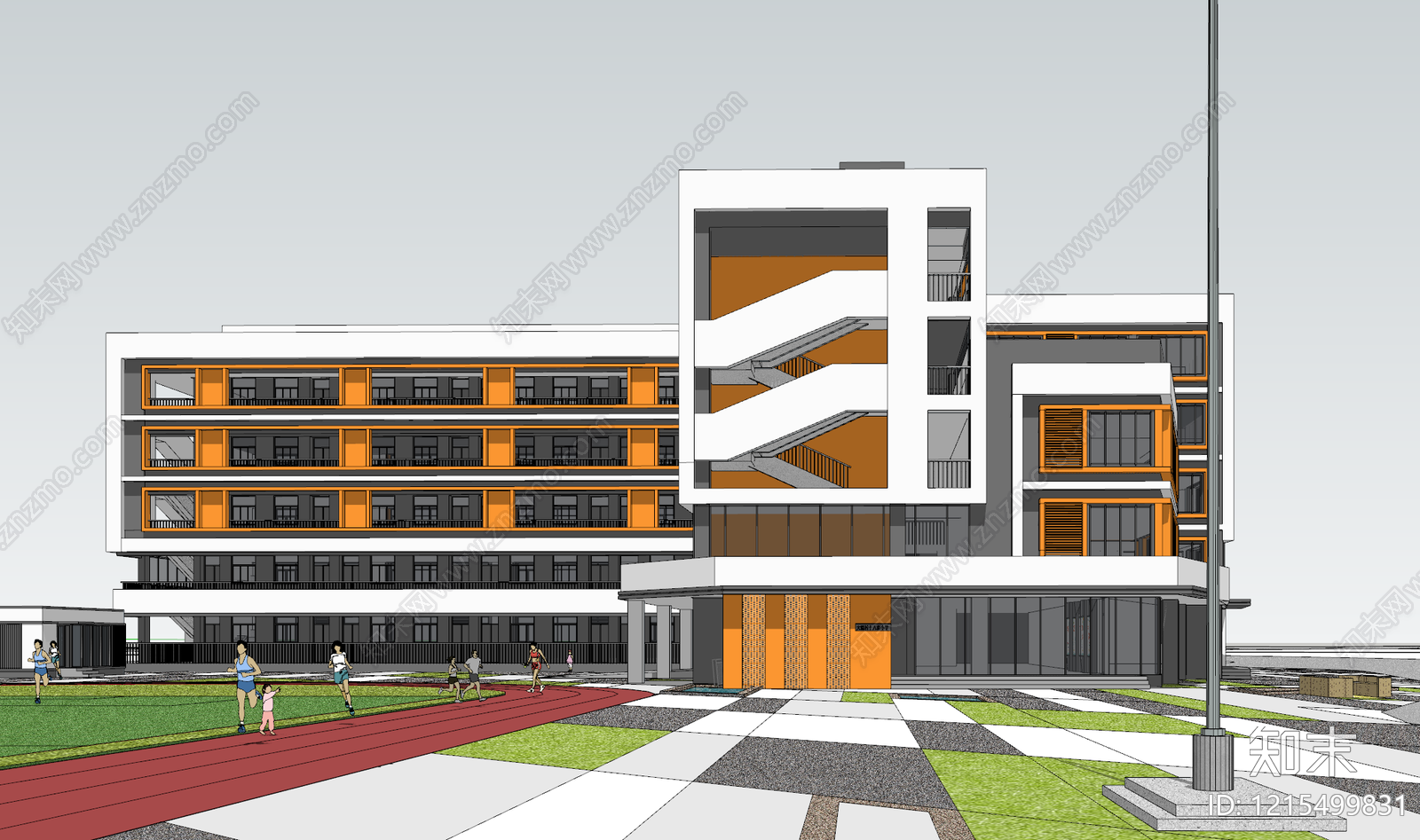 现代学校建筑SU模型下载【ID:1215499831】