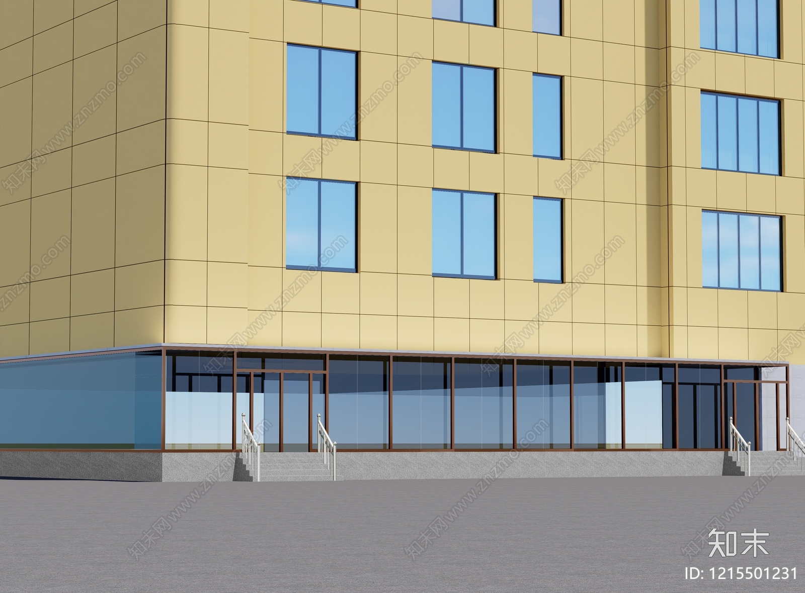 现代主义酒店外观3D模型下载【ID:1215501231】