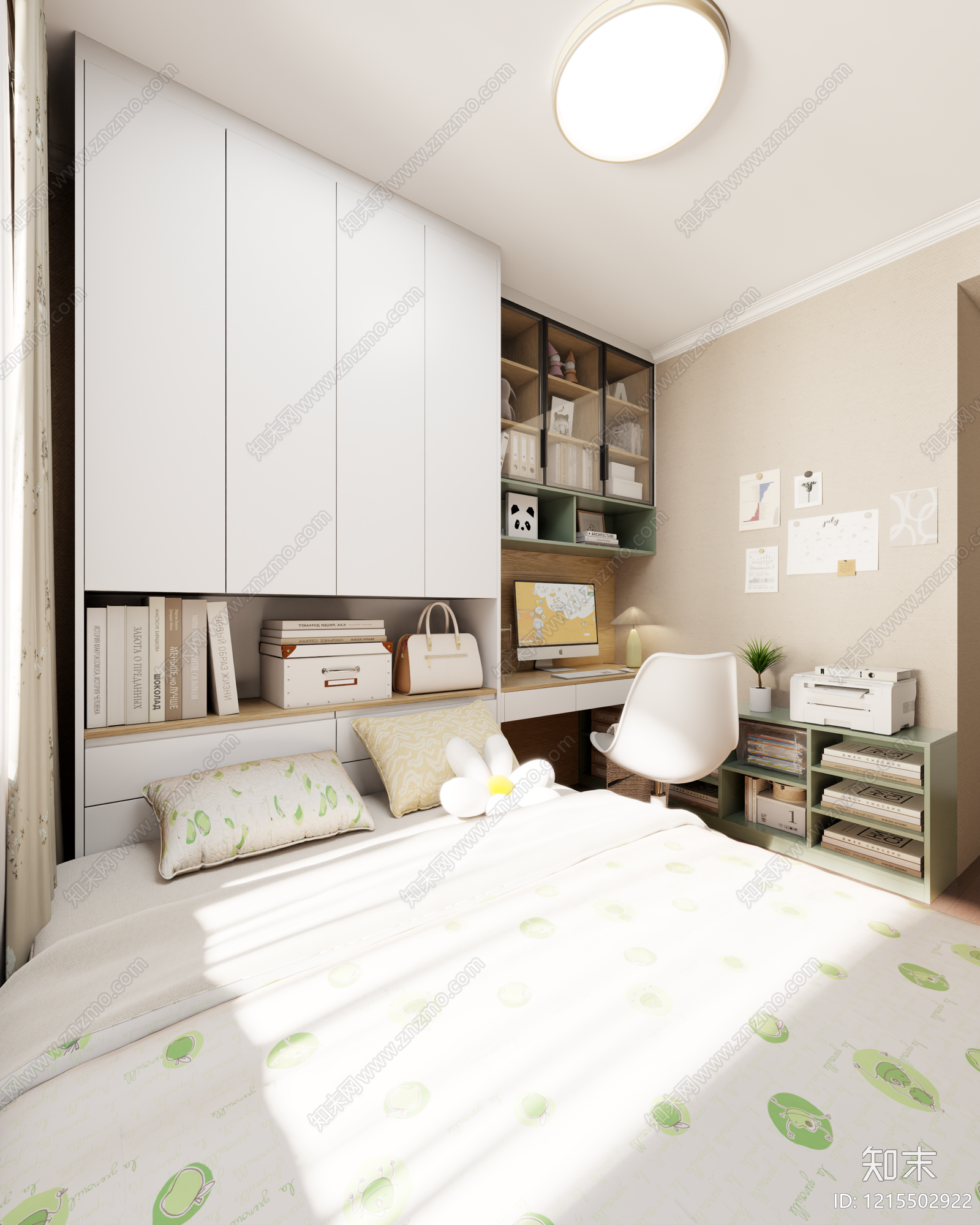 奶油风女孩房3D模型下载【ID:1215502922】