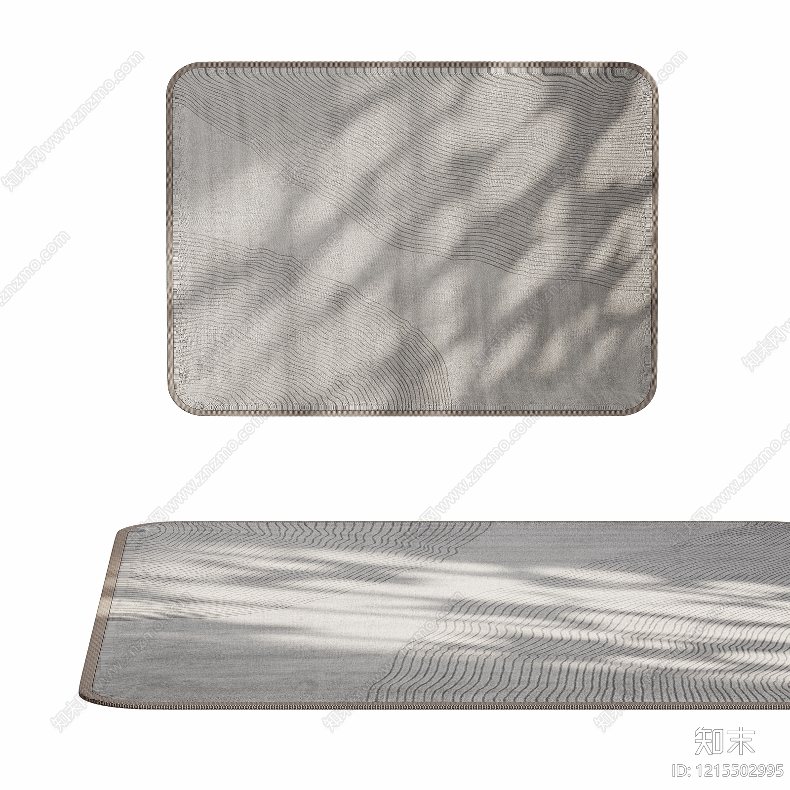 现代简约毛绒地毯3D模型下载【ID:1215502995】