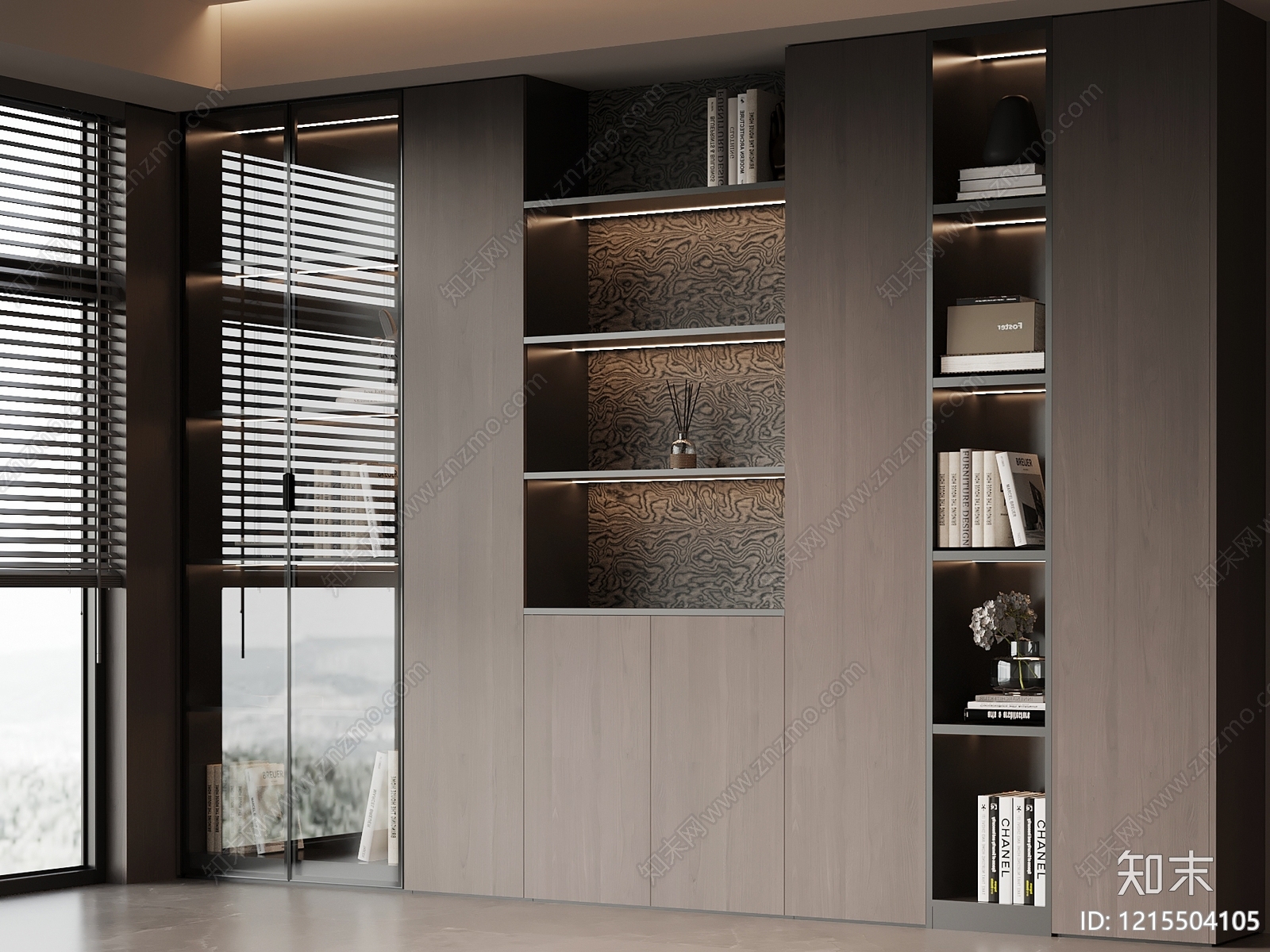 意式极简书柜SU模型下载【ID:1215504105】