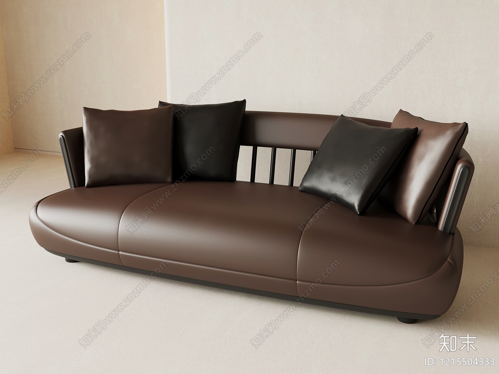意式极简三人沙发SU模型下载【ID:1215504333】