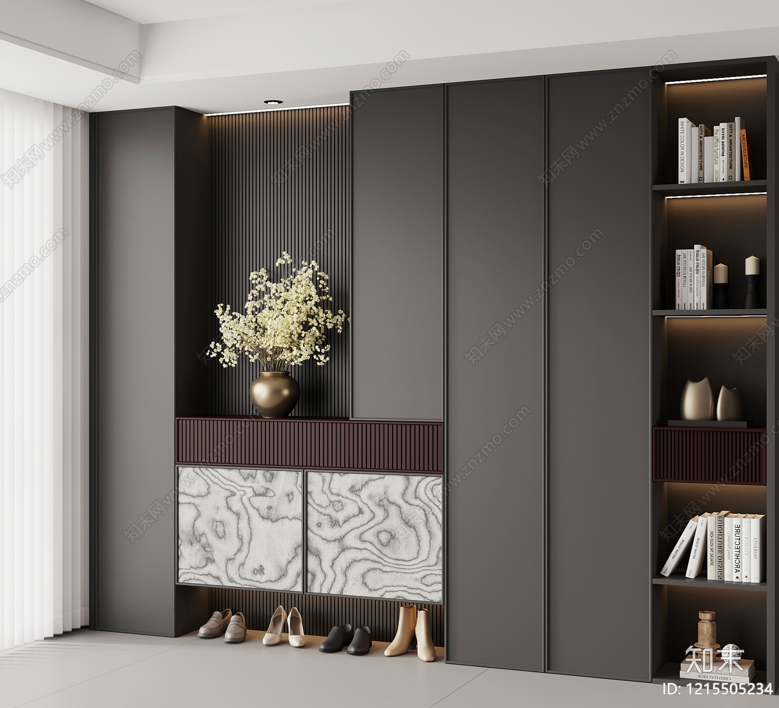 极简玄关柜SU模型下载【ID:1215505234】