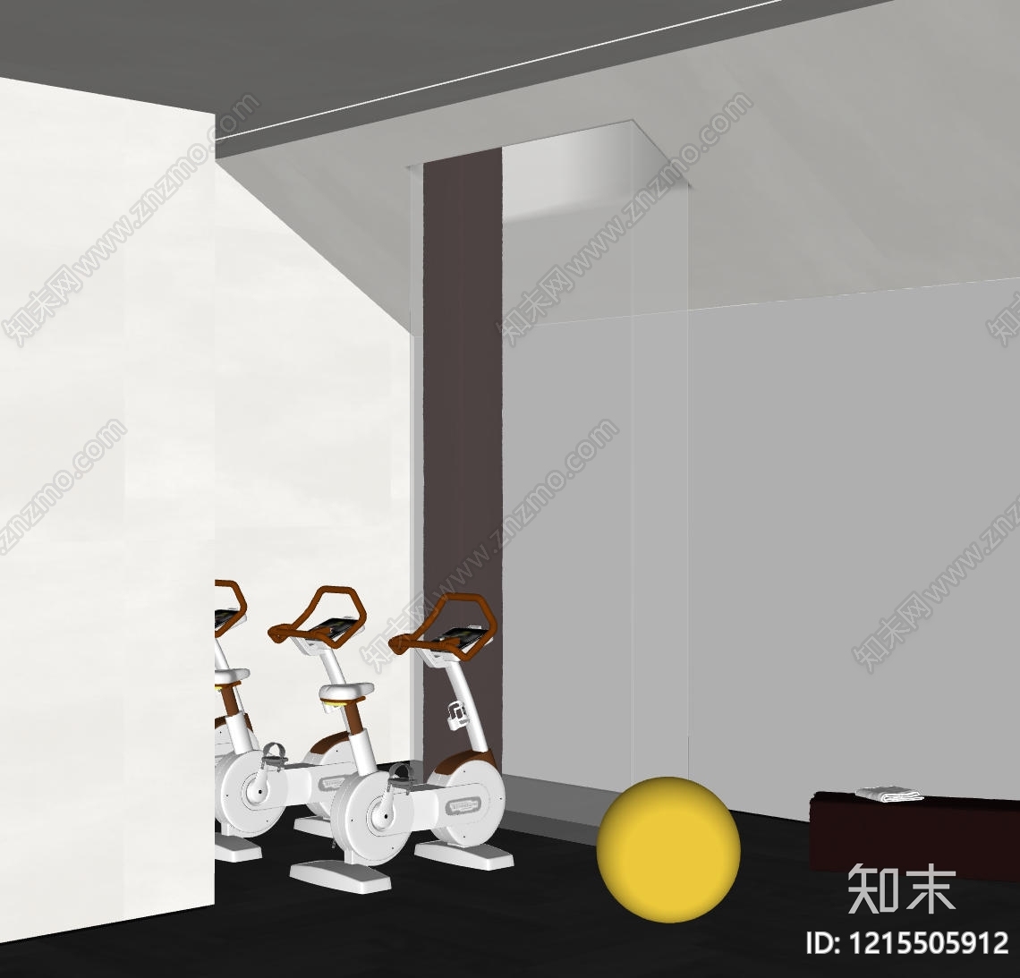 极简健身房SU模型下载【ID:1215505912】