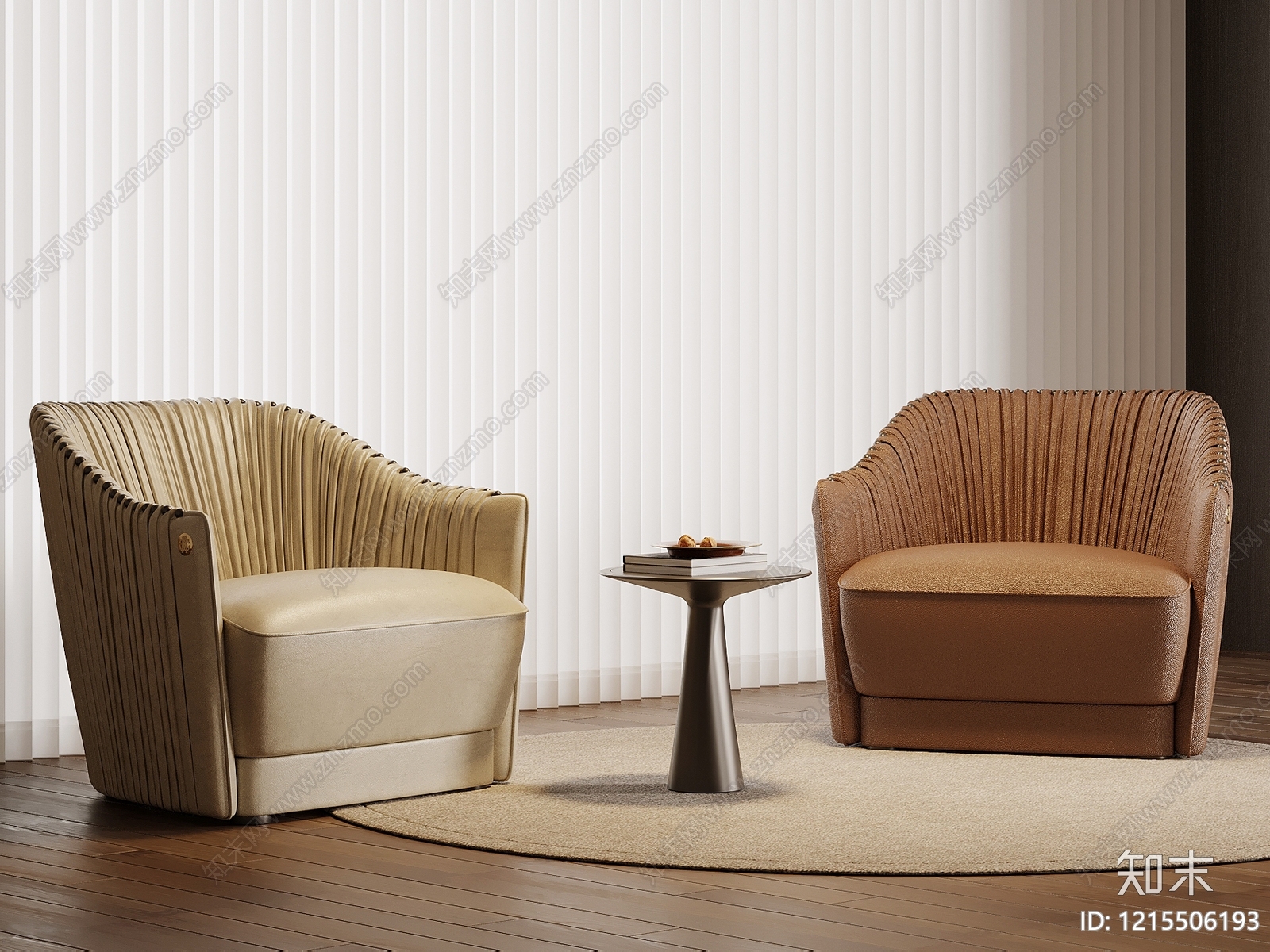 现代轻奢单人沙发SU模型下载【ID:1215506193】