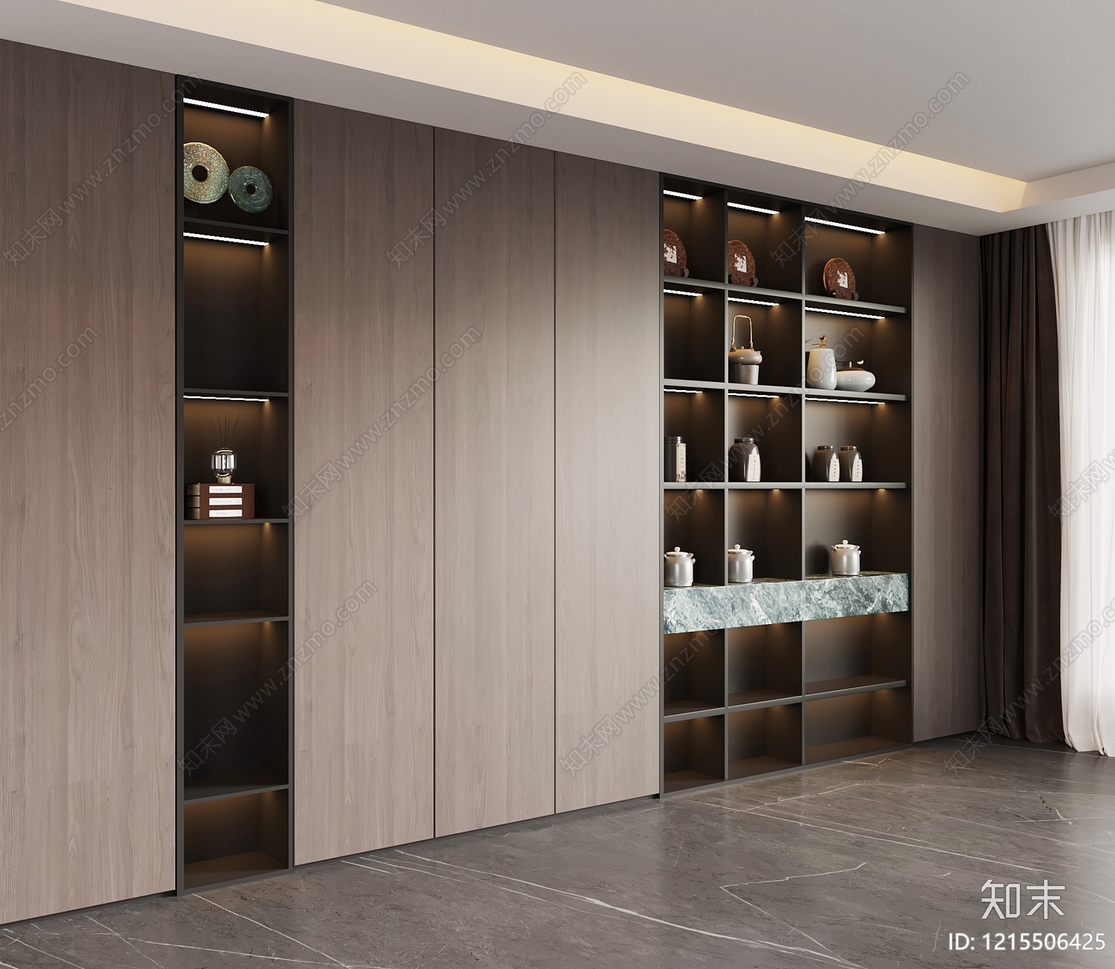 现代简约茶柜SU模型下载【ID:1215506425】