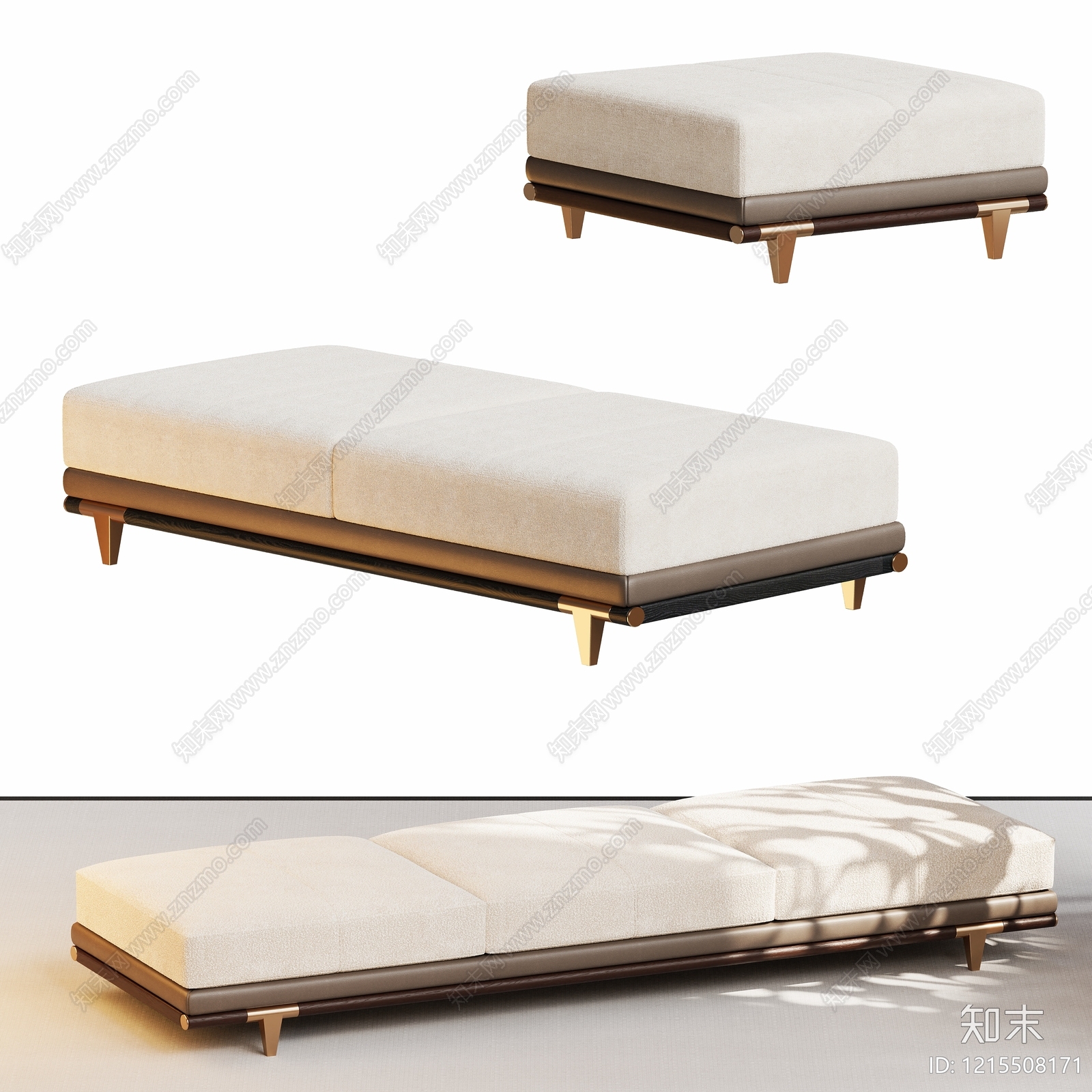 现代简约沙发凳3D模型下载【ID:1215508171】