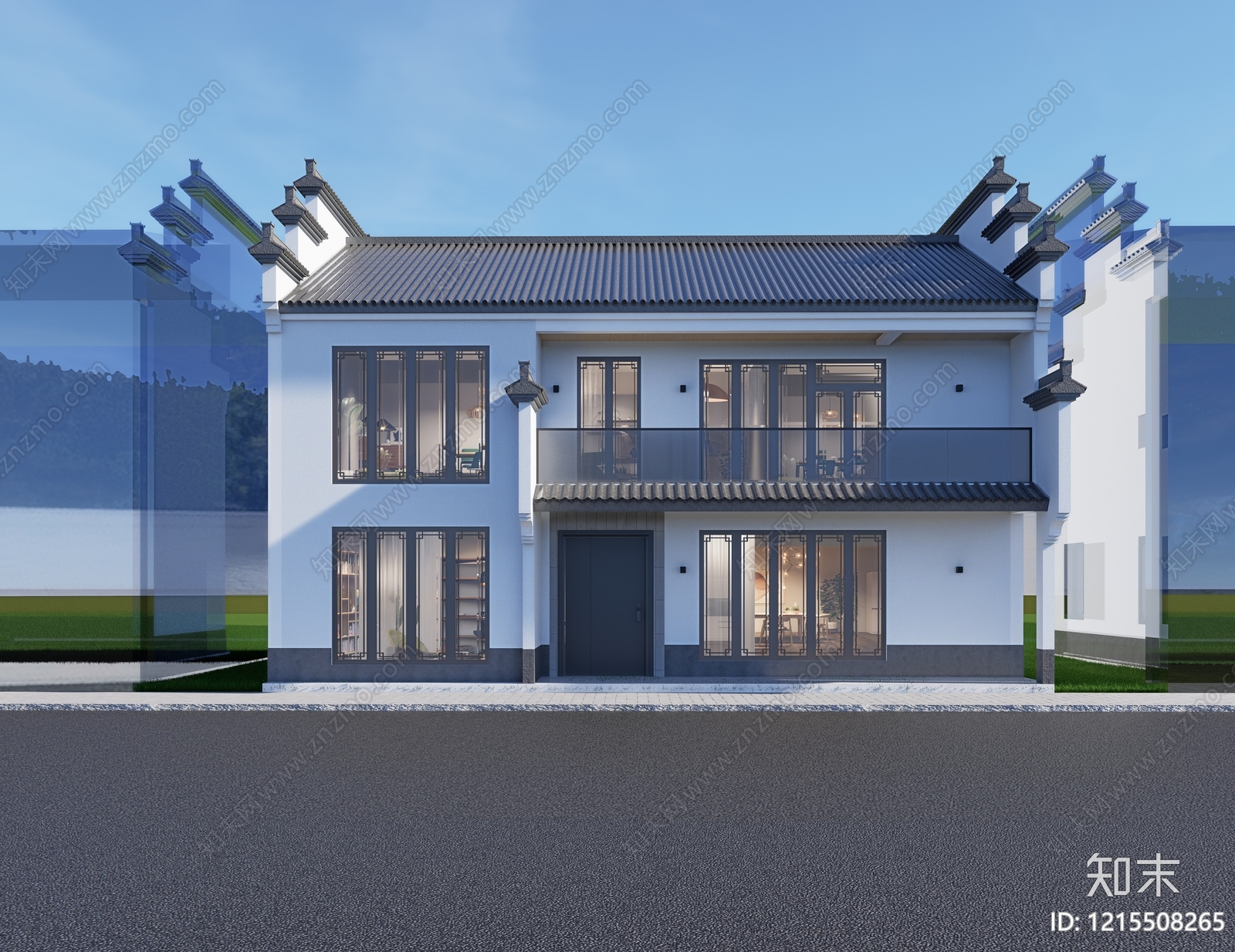 新中式乡村民房SU模型下载【ID:1215508265】