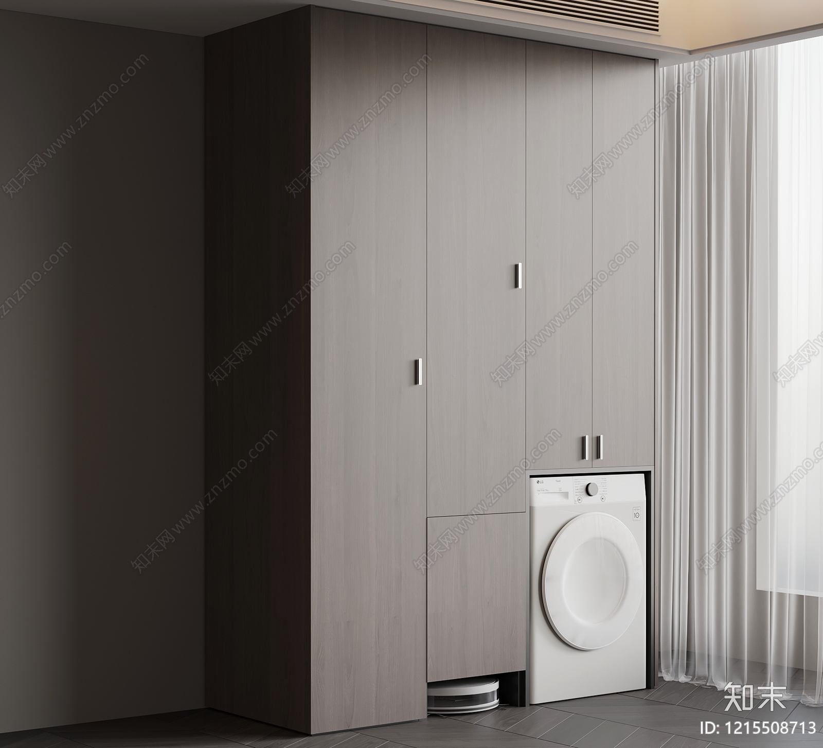 极简洗衣机柜SU模型下载【ID:1215508713】