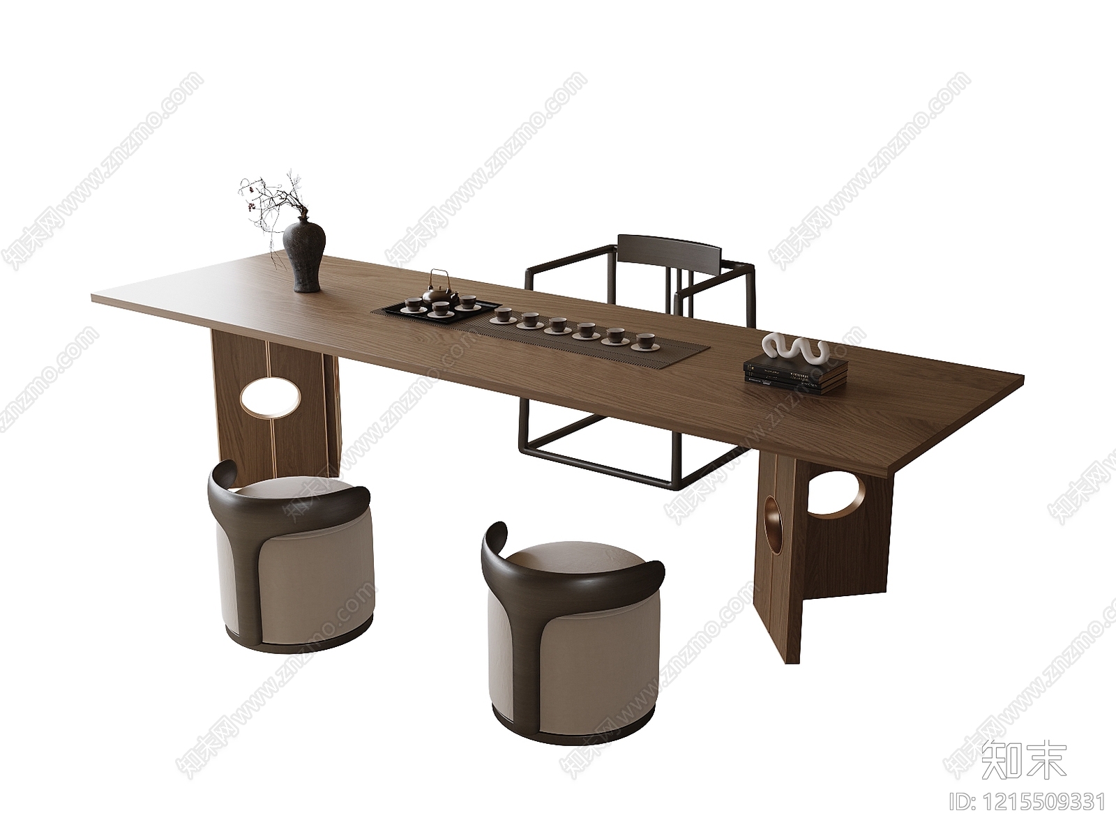 新中式茶桌椅3D模型下载【ID:1215509331】