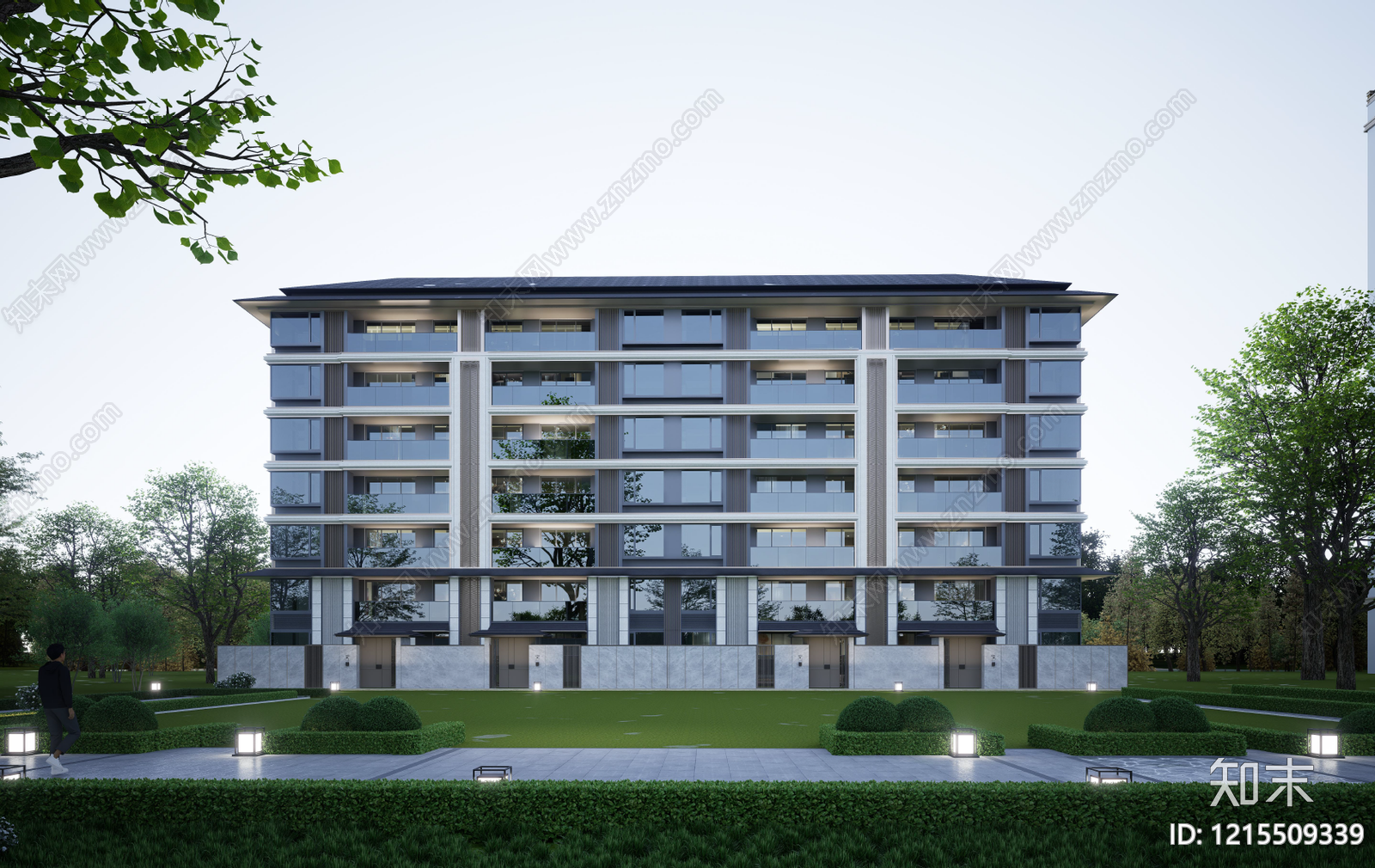 新中式多层住宅SU模型下载【ID:1215509339】