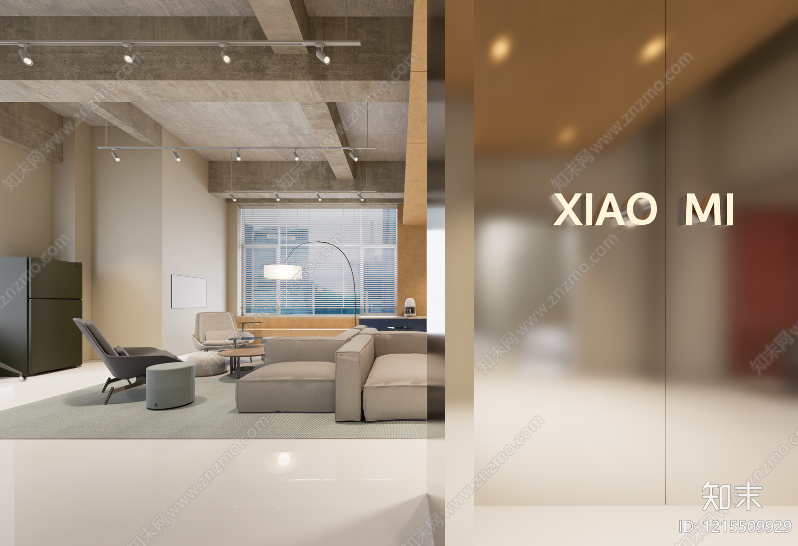 现代简约办公室SU模型下载【ID:1215509929】