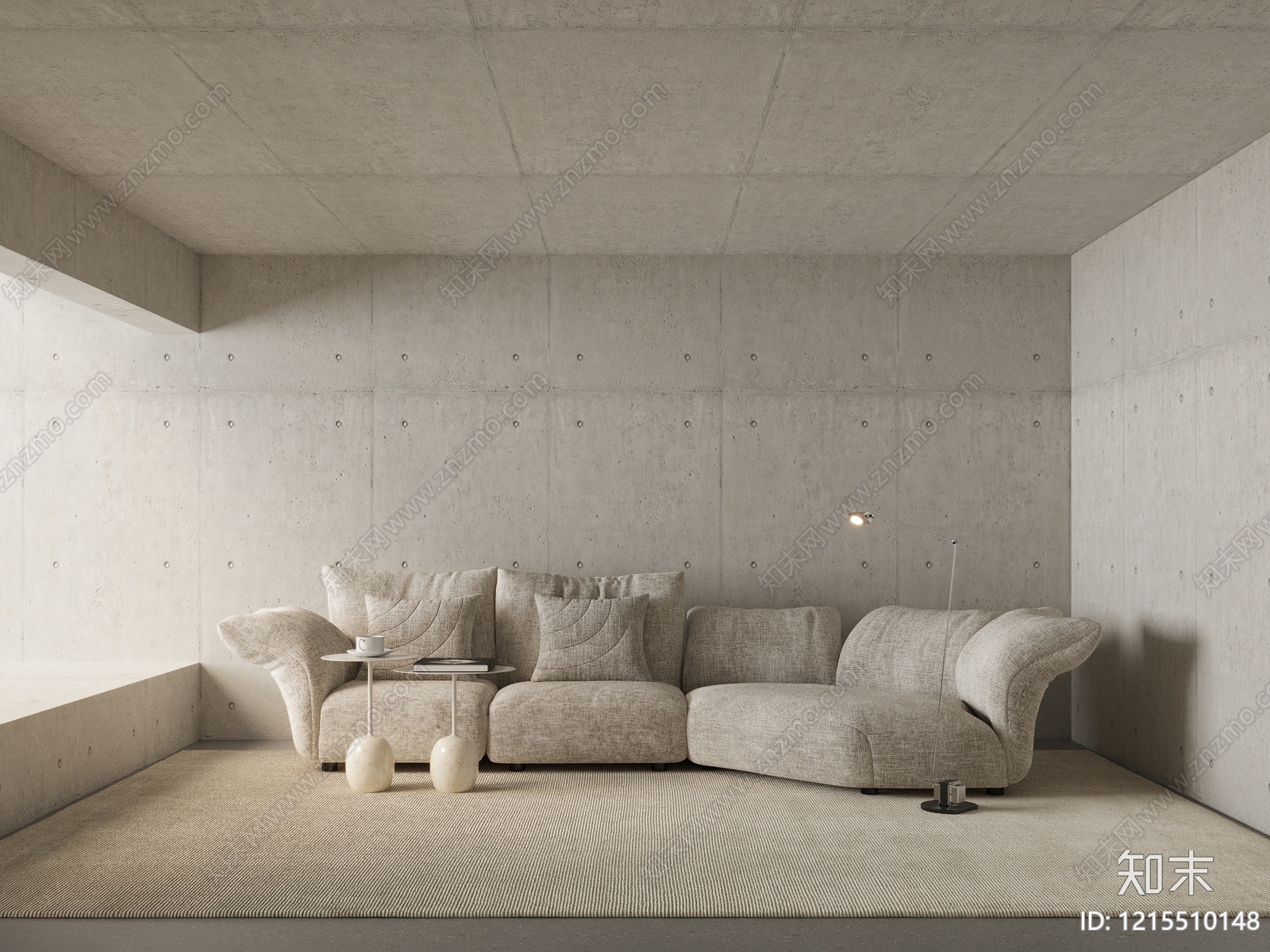 侘寂多人沙发3D模型下载【ID:1215510148】