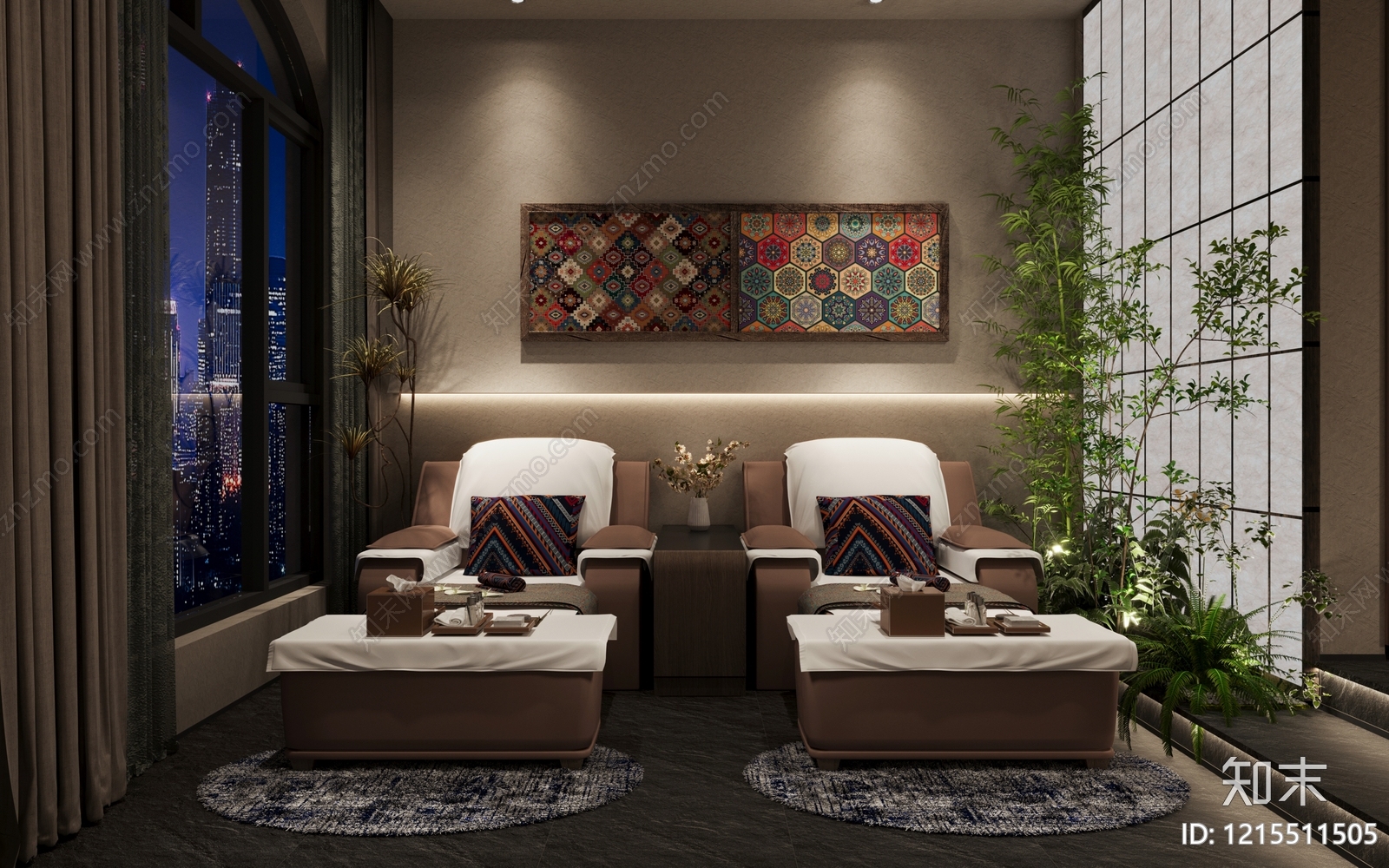 新中式足浴店3D模型下载【ID:1215511505】