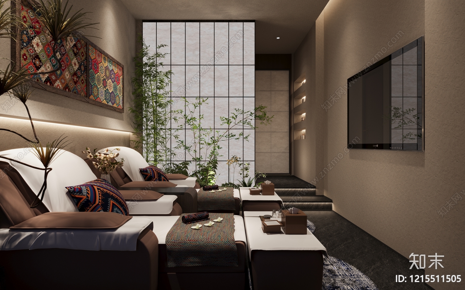 新中式足浴店3D模型下载【ID:1215511505】