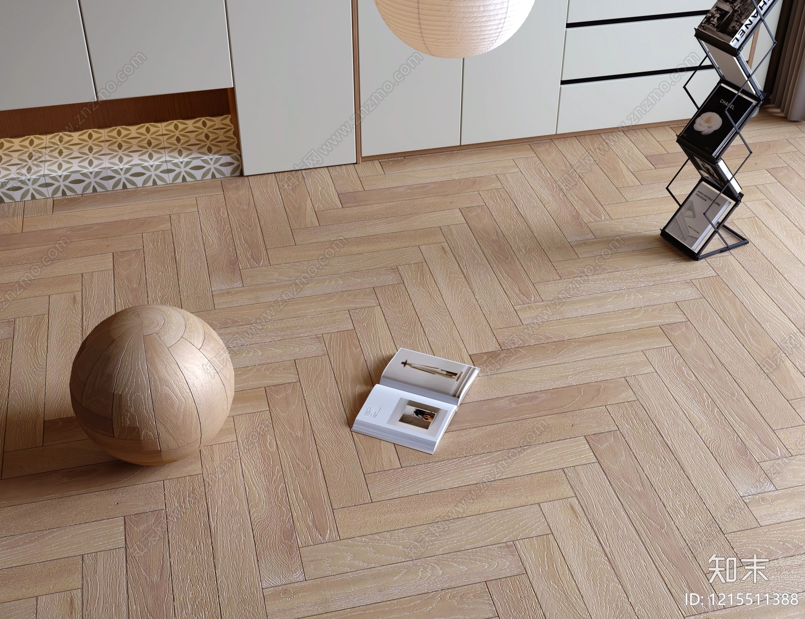 原木风地面拼花3D模型下载【ID:1215511388】