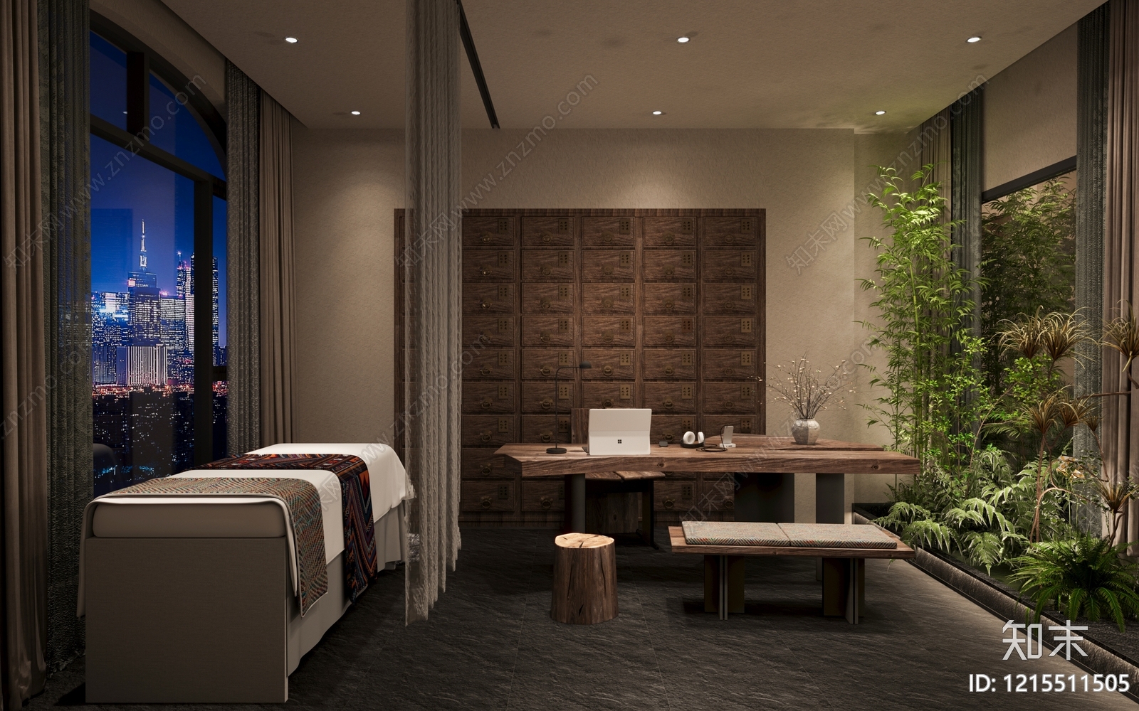 新中式足浴店3D模型下载【ID:1215511505】