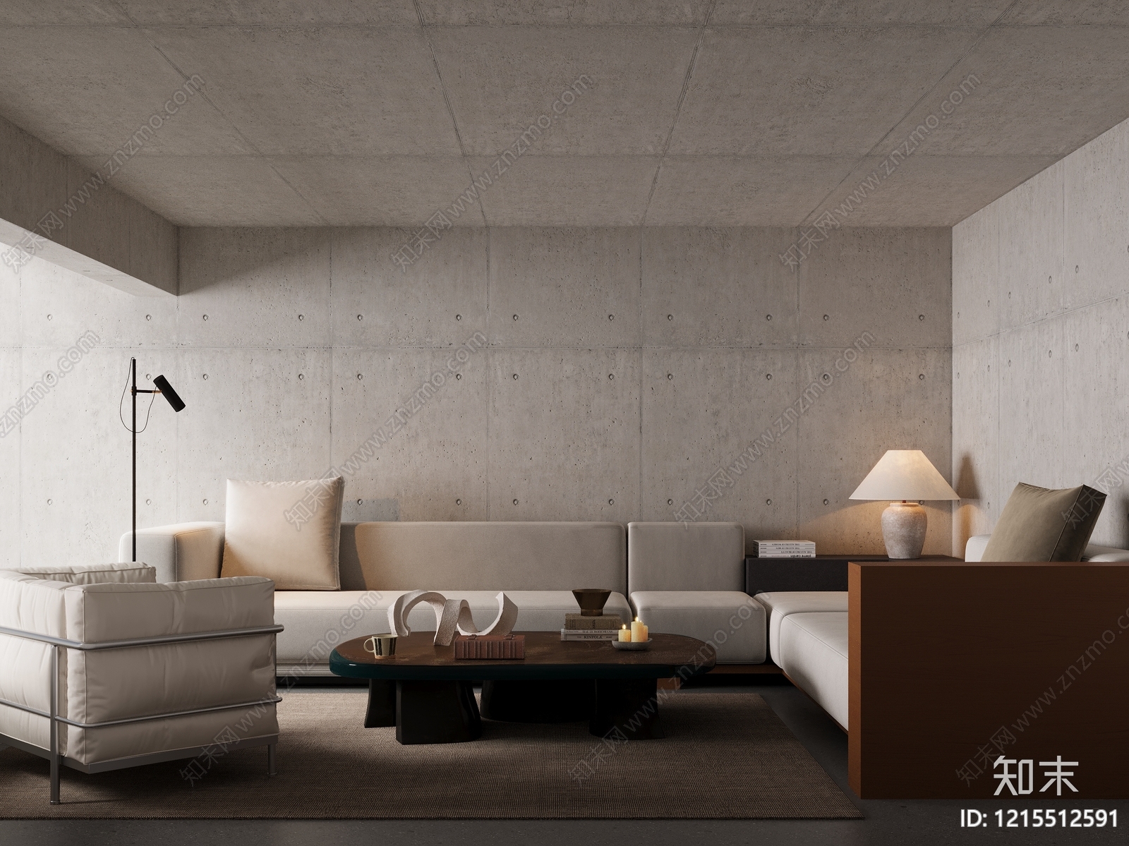 极简家居客厅3D模型下载【ID:1215512591】