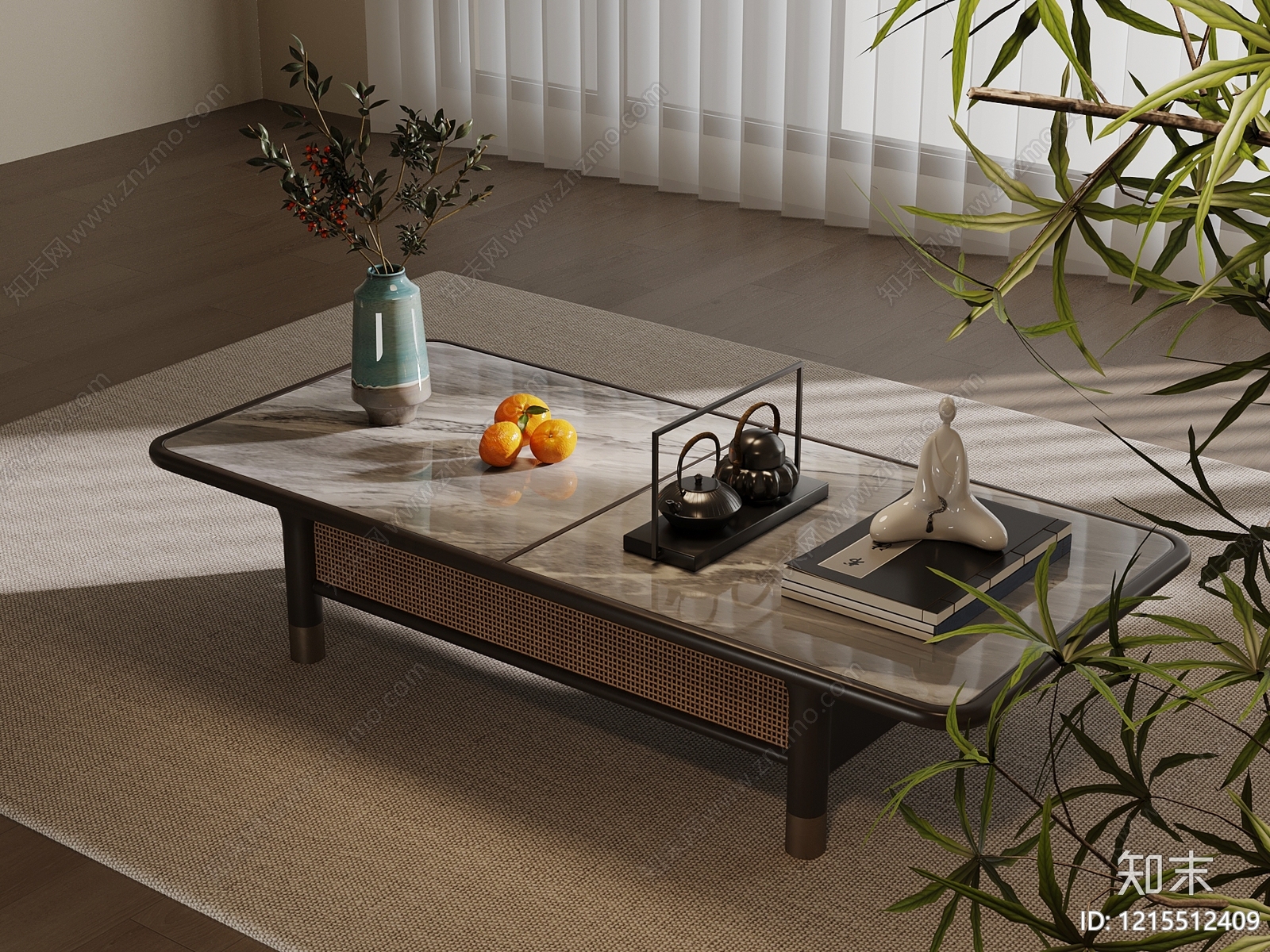 新中式茶几SU模型下载【ID:1215512409】