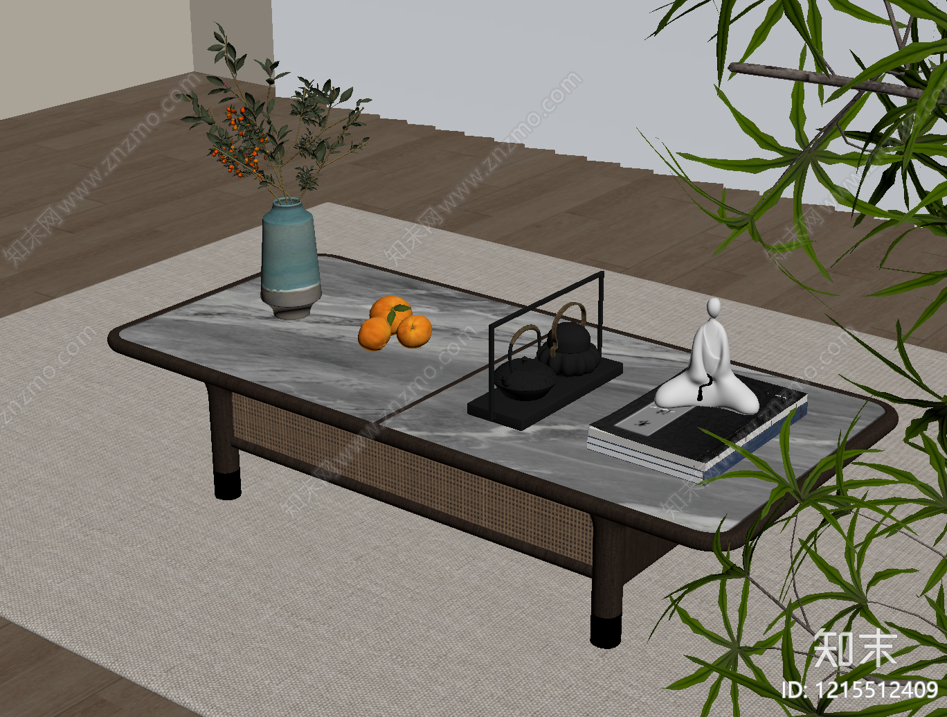 新中式茶几SU模型下载【ID:1215512409】