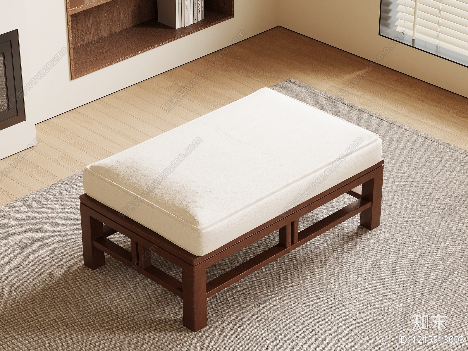 新中式床尾凳3D模型下载【ID:1215513003】