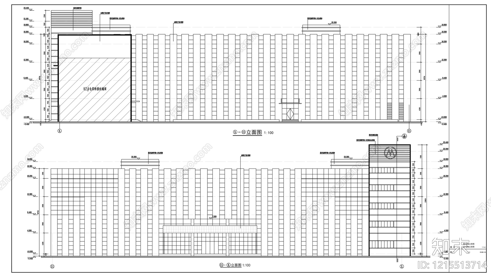 现代办公楼建筑cad施工图下载【ID:1215513714】
