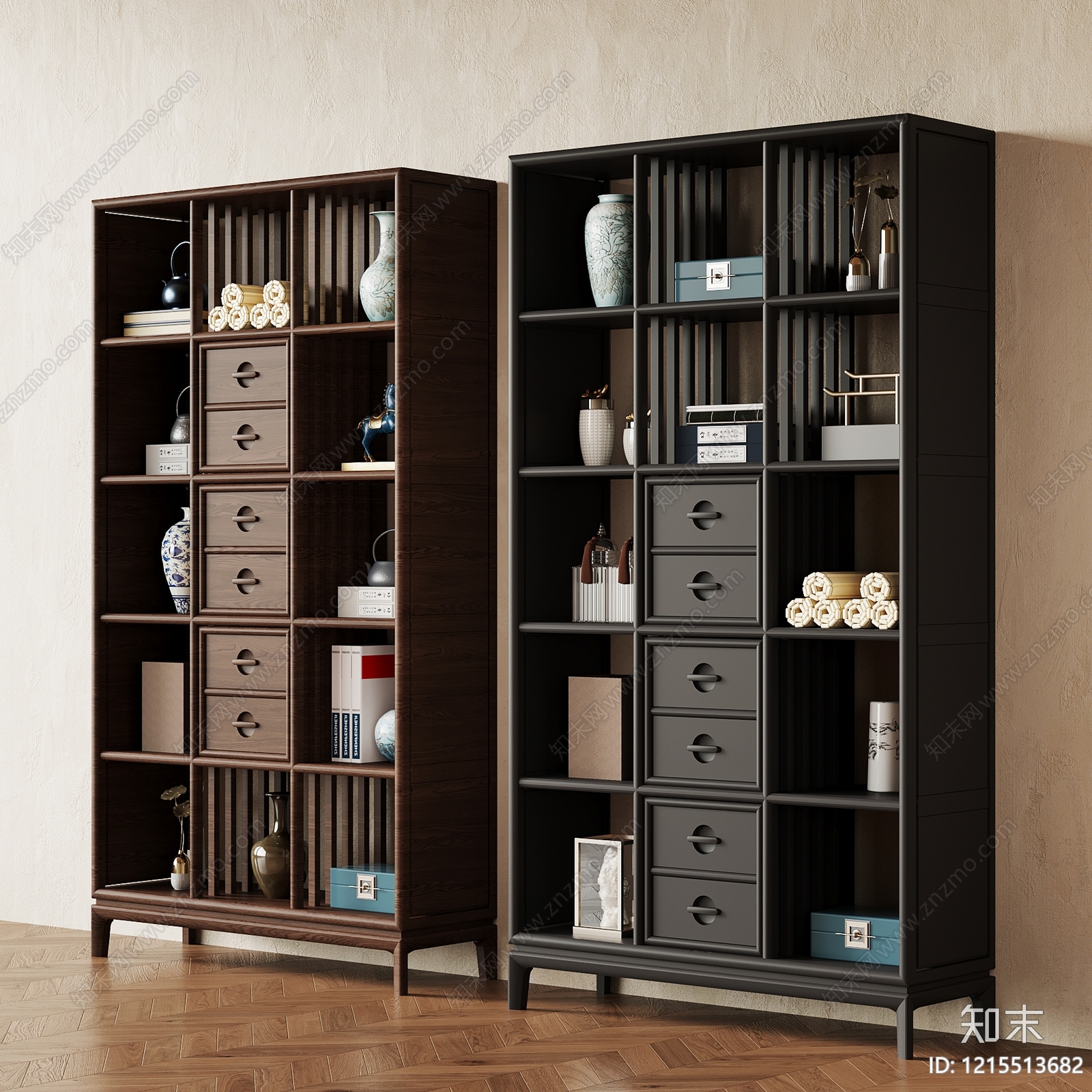 新中式博古架3D模型下载【ID:1215513682】