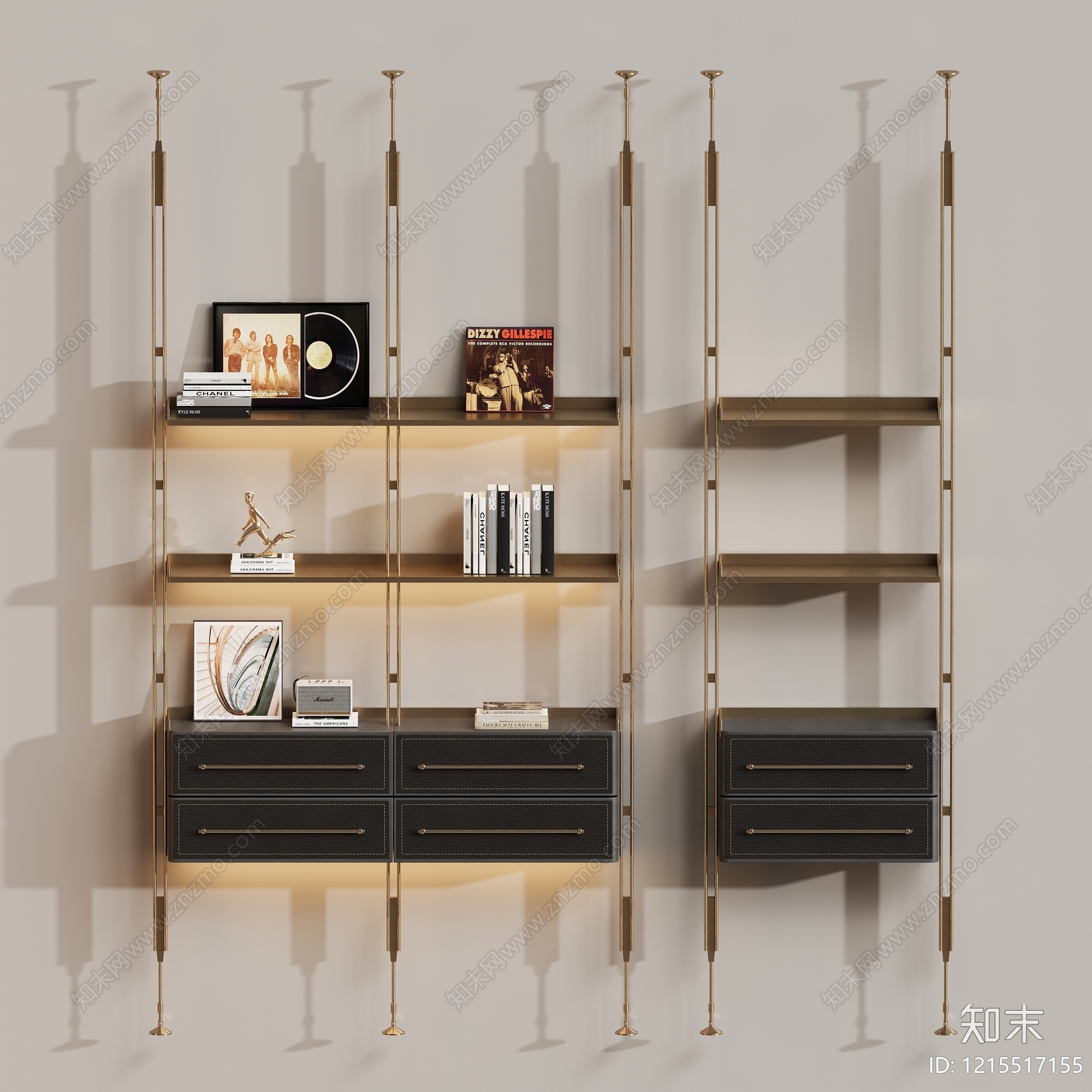 意式轻奢书架SU模型下载【ID:1215517155】