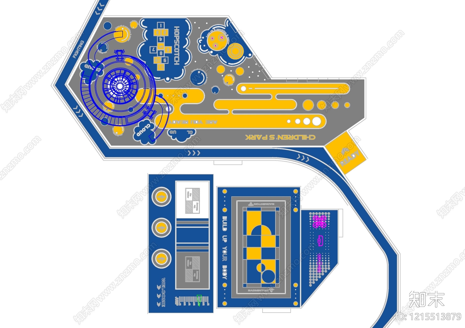 社区儿童区cad施工图下载【ID:1215513879】