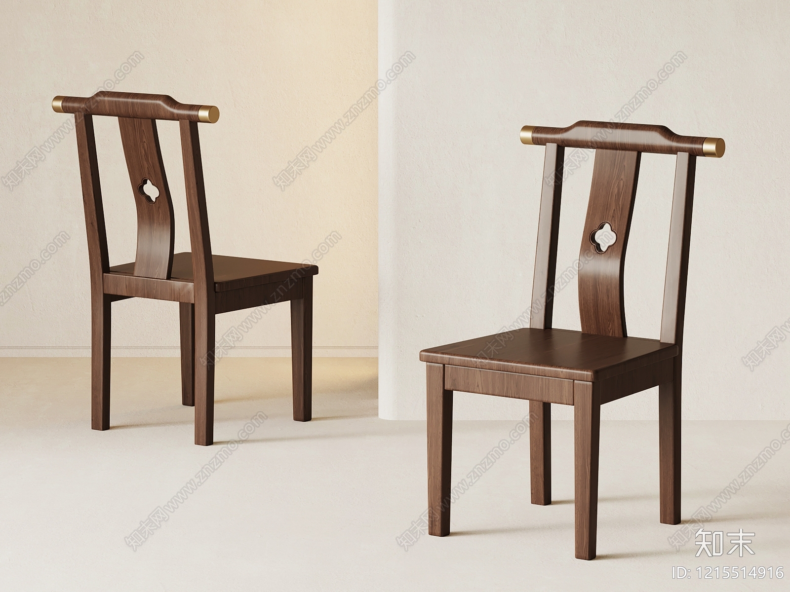 新中式餐椅3D模型下载【ID:1215514916】