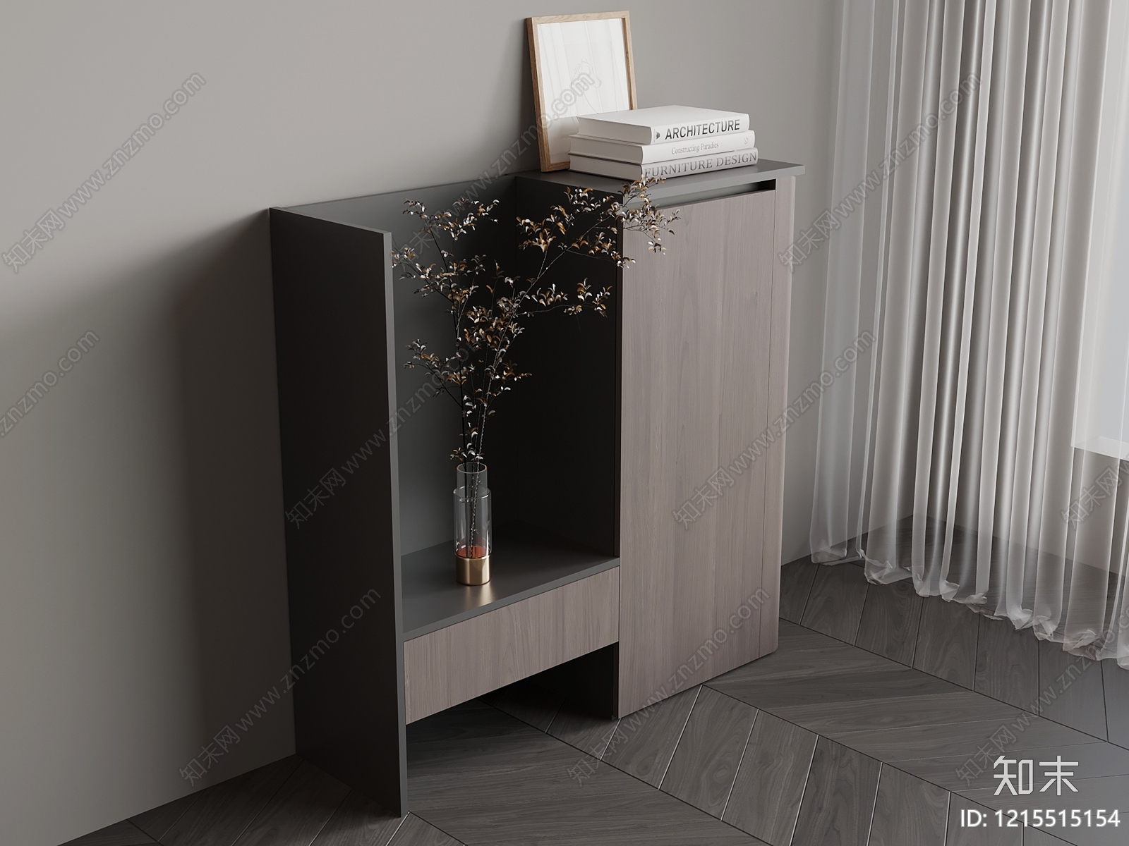 现代简约玄关柜3D模型下载【ID:1215515154】