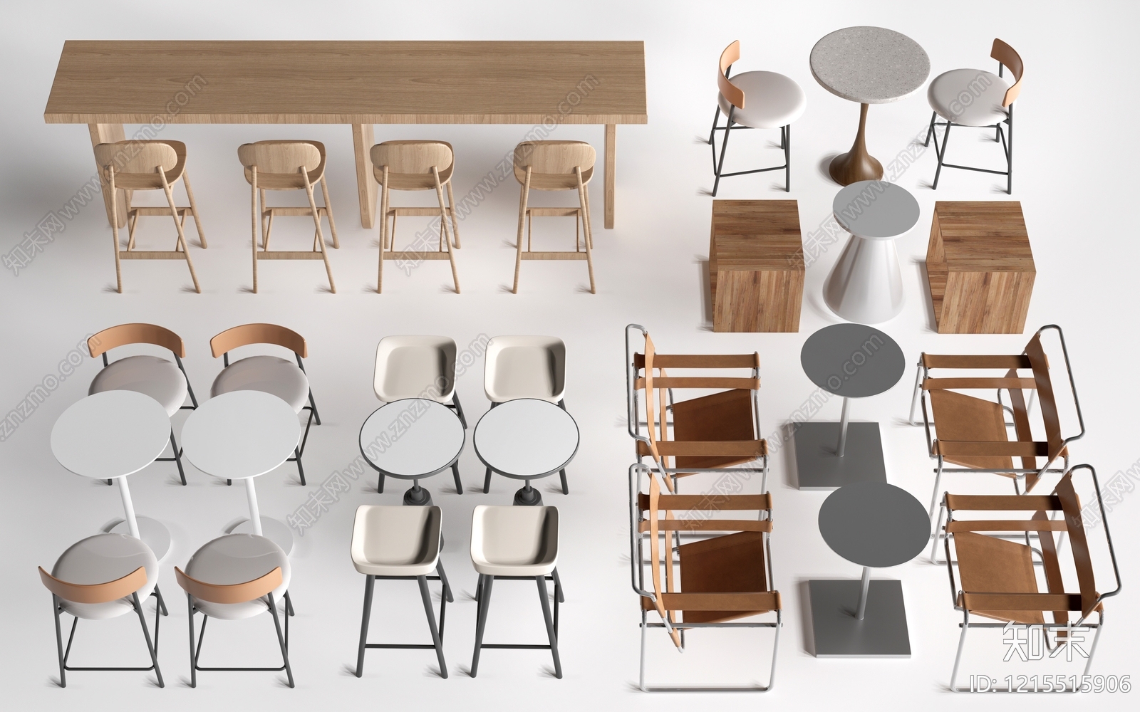 现代简约休闲桌椅SU模型下载【ID:1215515906】