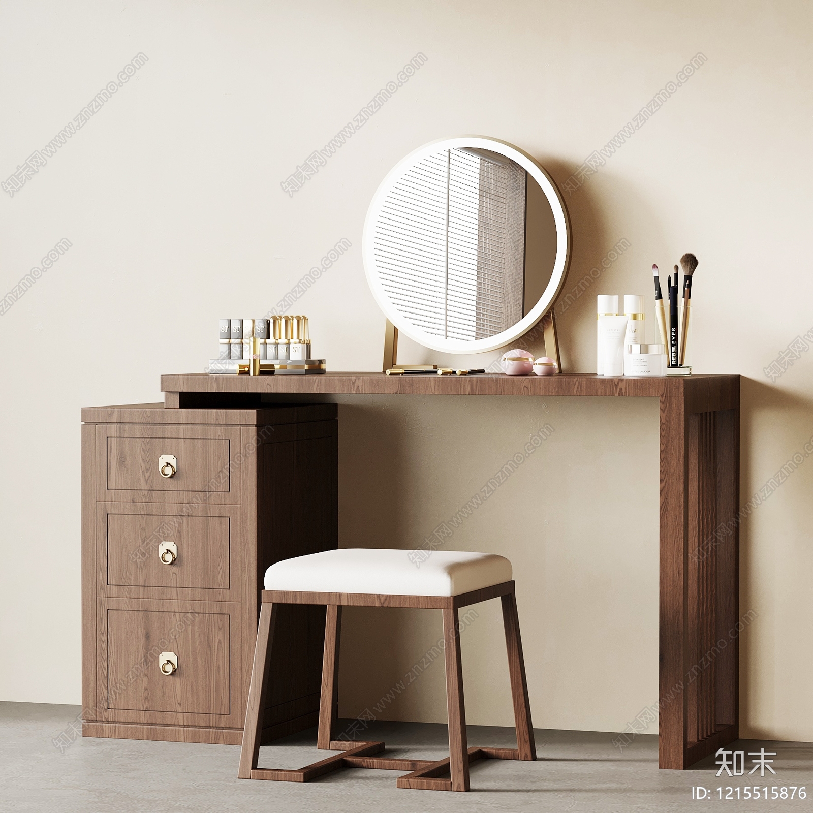 新中式梳妆台3D模型下载【ID:1215515876】