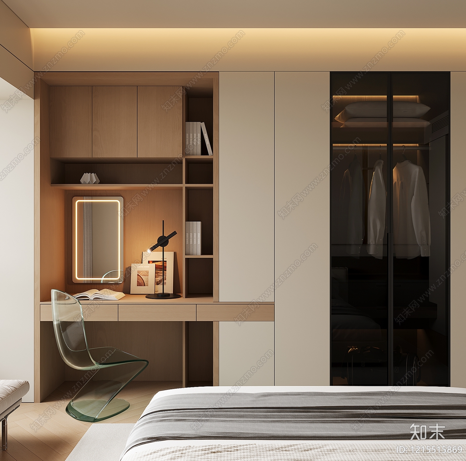 现代简约衣柜3D模型下载【ID:1215515869】