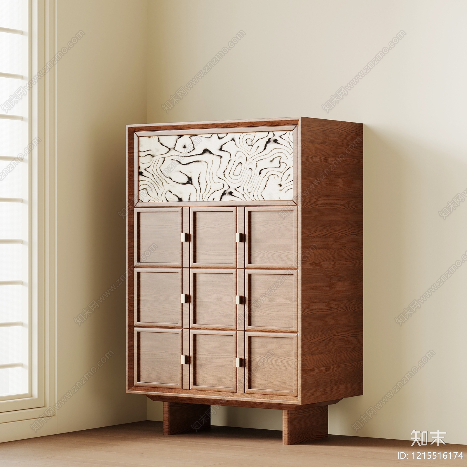 新中式鞋柜3D模型下载【ID:1215516174】