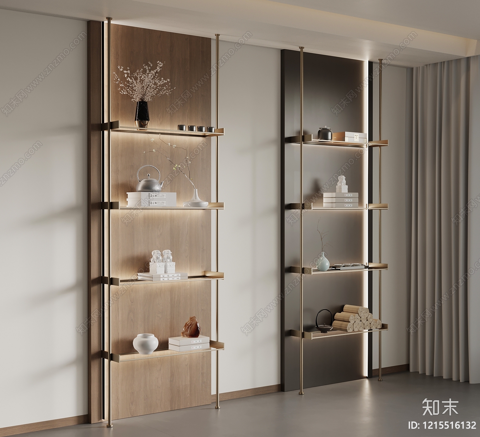 新中式博古架SU模型下载【ID:1215516132】