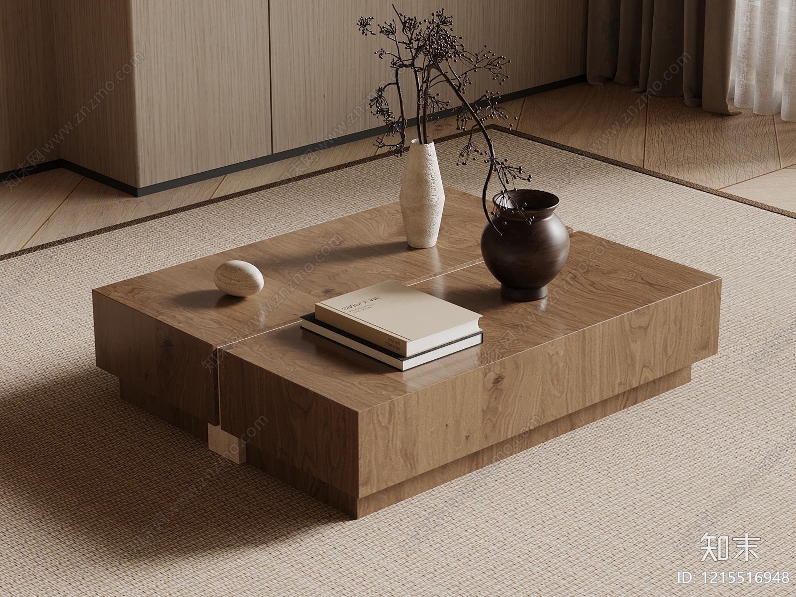 日式茶几SU模型下载【ID:1215516948】