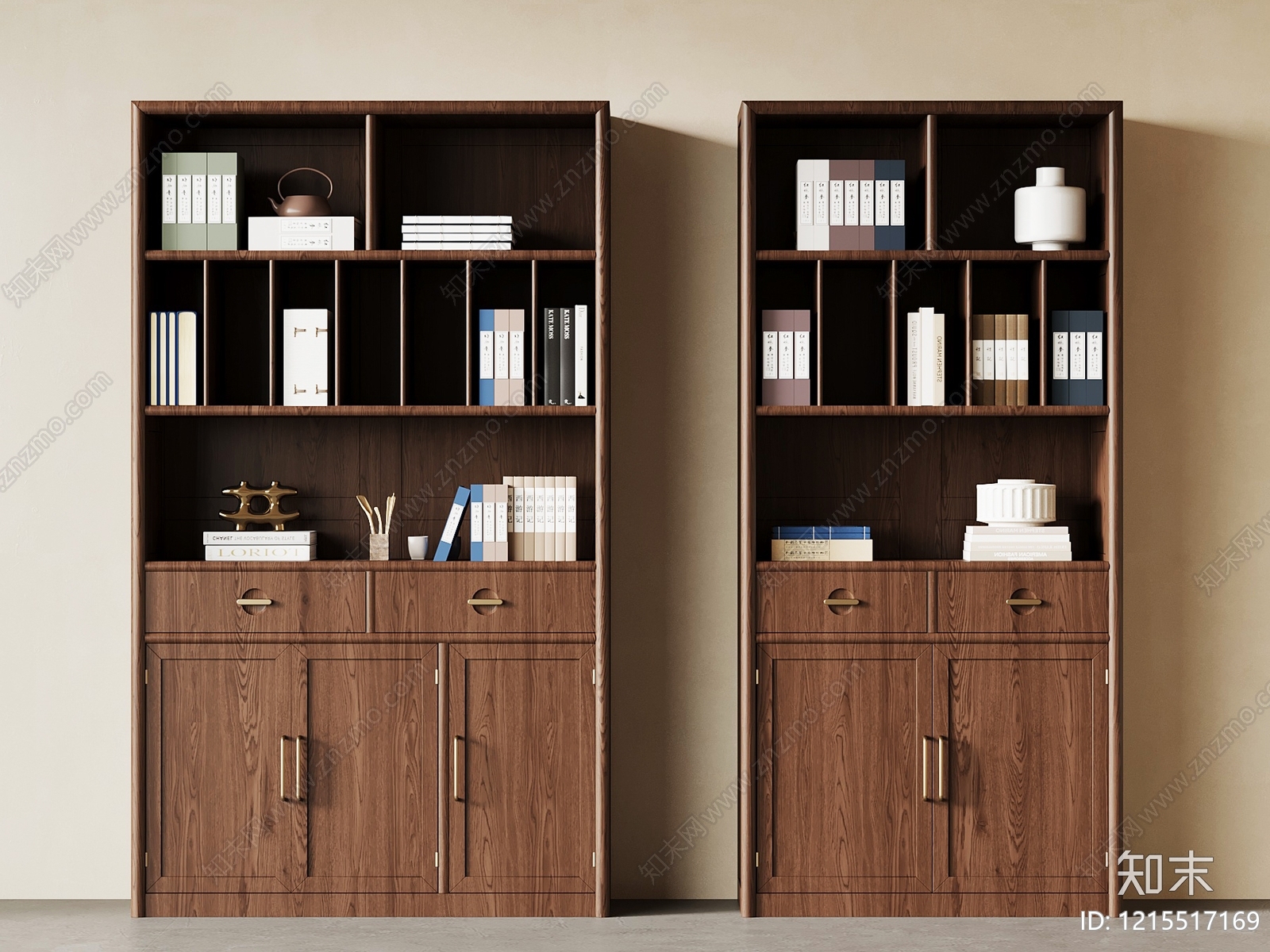 新中式书架SU模型下载【ID:1215517169】