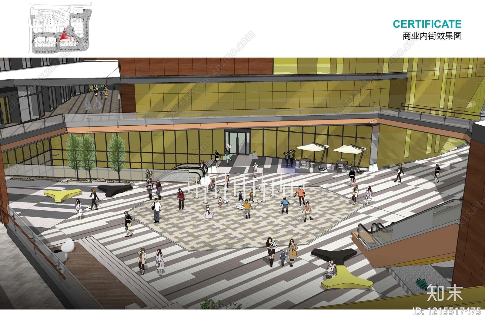 现代商业街景观下载【ID:1215517475】