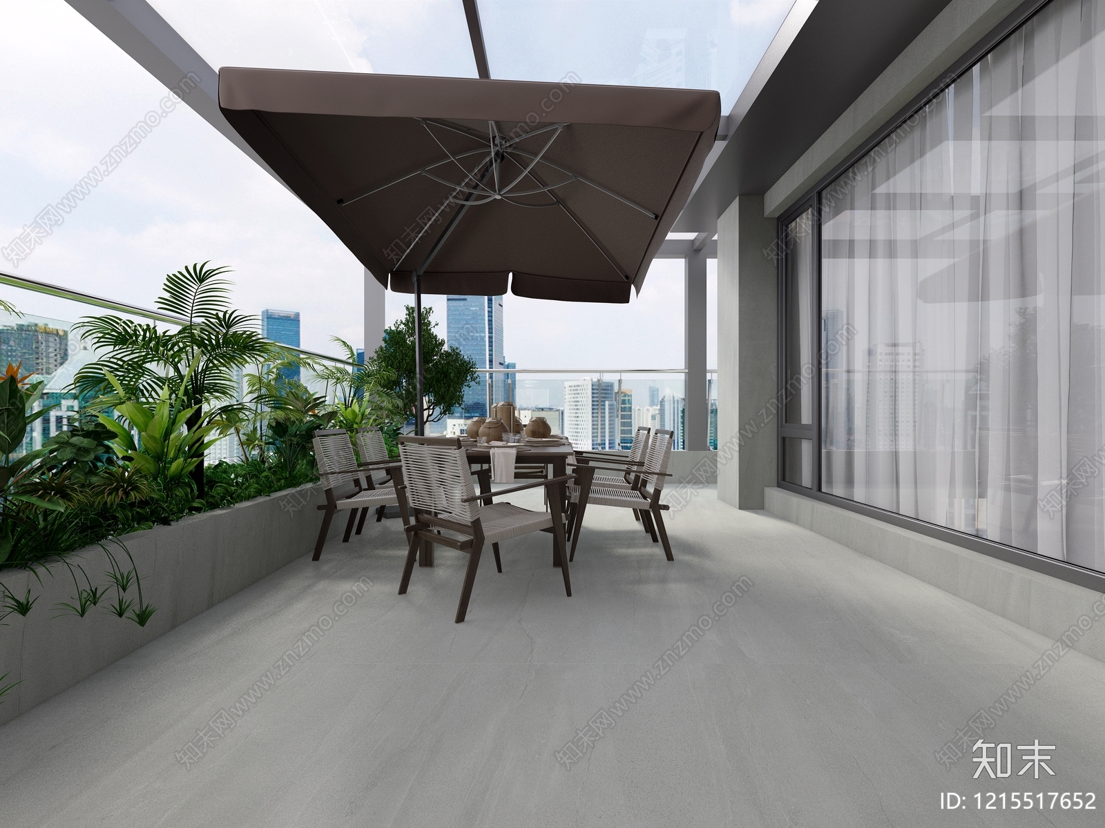 现代简约阳台3D模型下载【ID:1215517652】