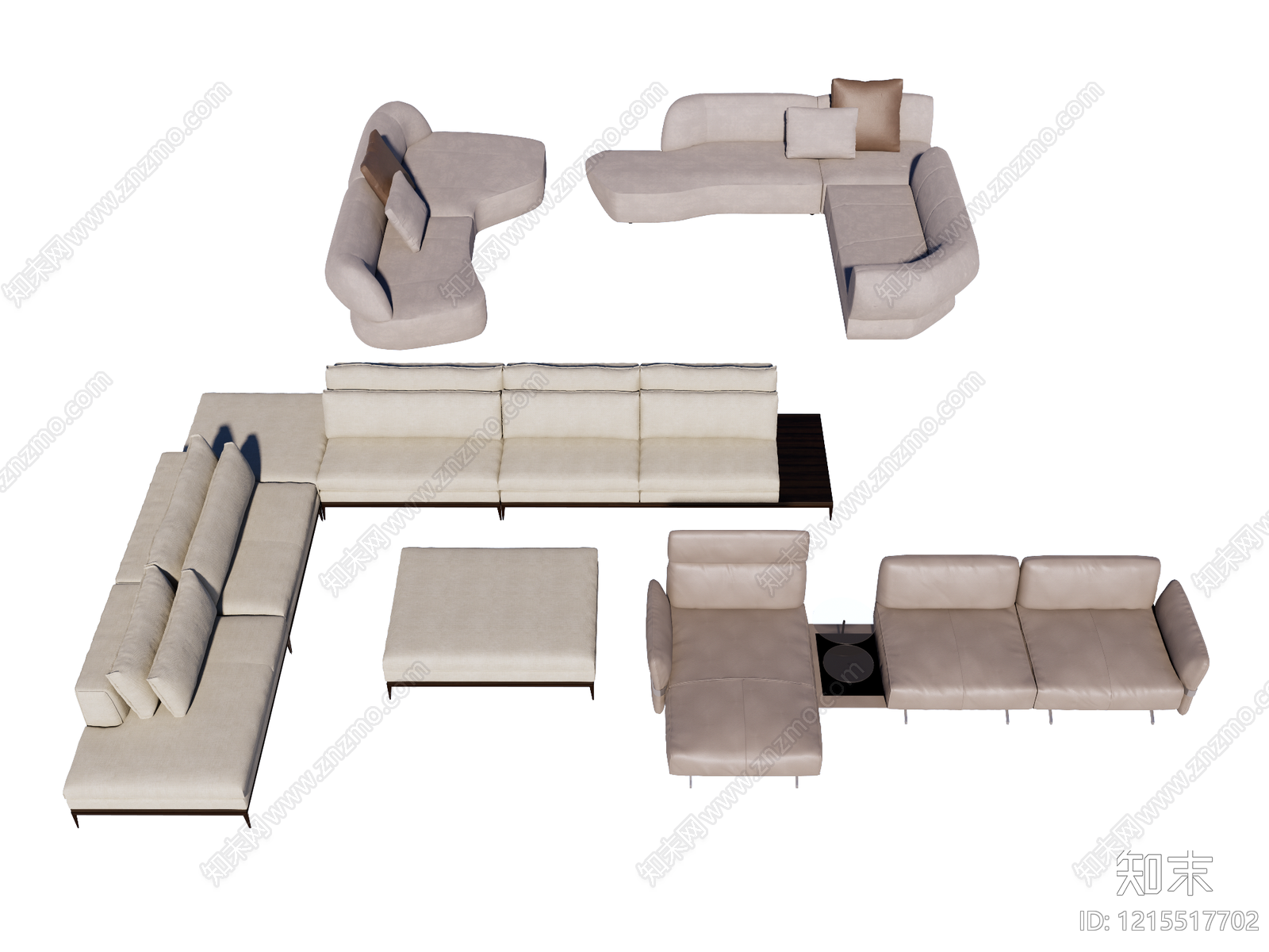 现代极简沙发组合SU模型下载【ID:1215517702】
